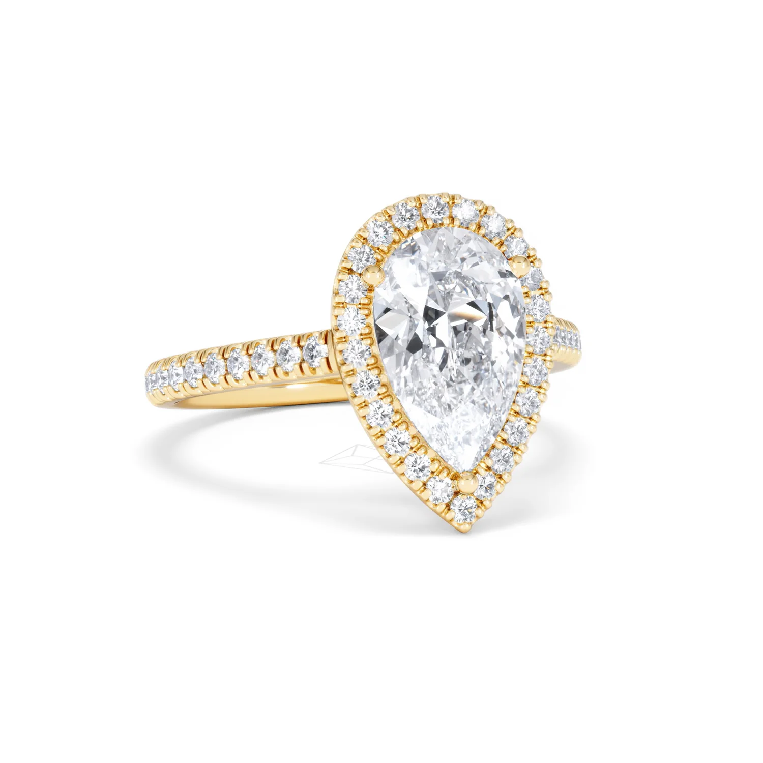 Diana Lab Diamond Pear Halo Engagement Ring in 18K Gold 2.60ct F/VS1 - Image 12