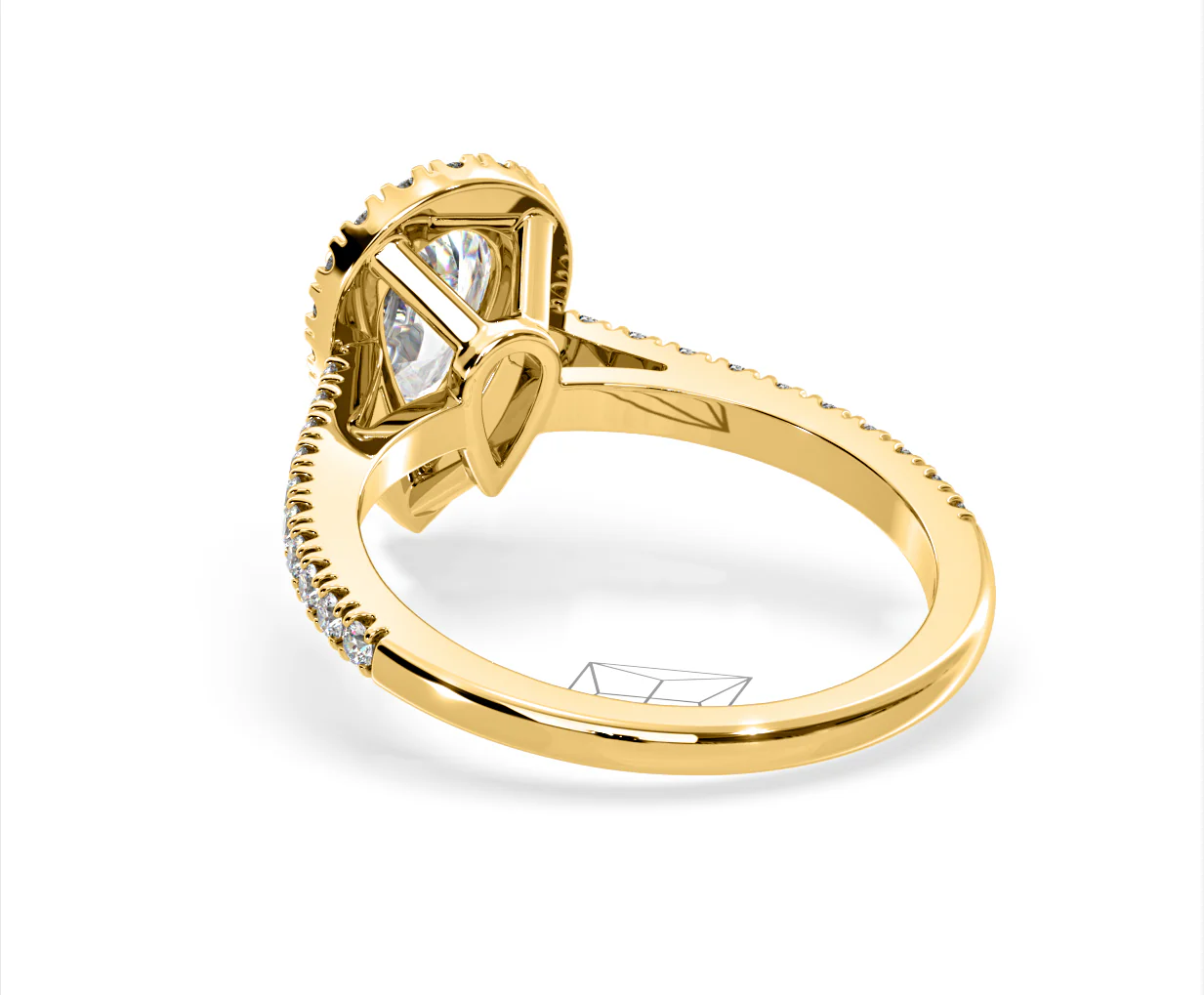 Diana Lab Diamond Pear Halo Engagement Ring in 18K Gold 2.60ct F/VS1 - Image 121