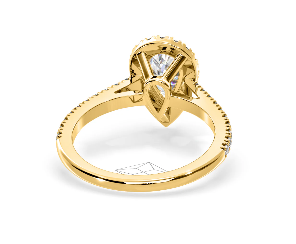 Diana Lab Diamond Pear Halo Engagement Ring in 18K Gold 2.60ct F/VS1 - Image 130