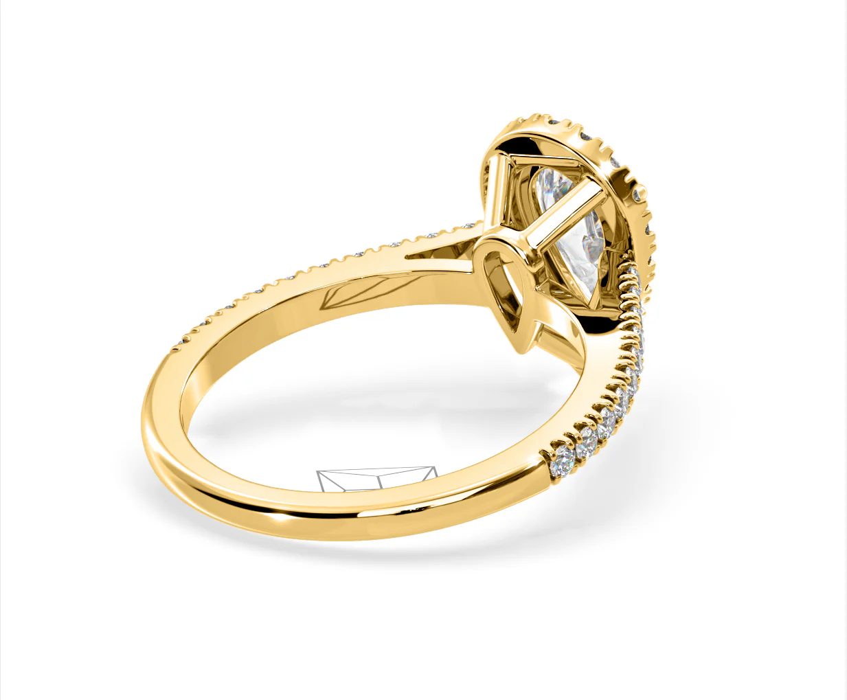 Diana Lab Diamond Pear Halo Engagement Ring in 18K Gold 2.60ct F/VS1 - Image 136