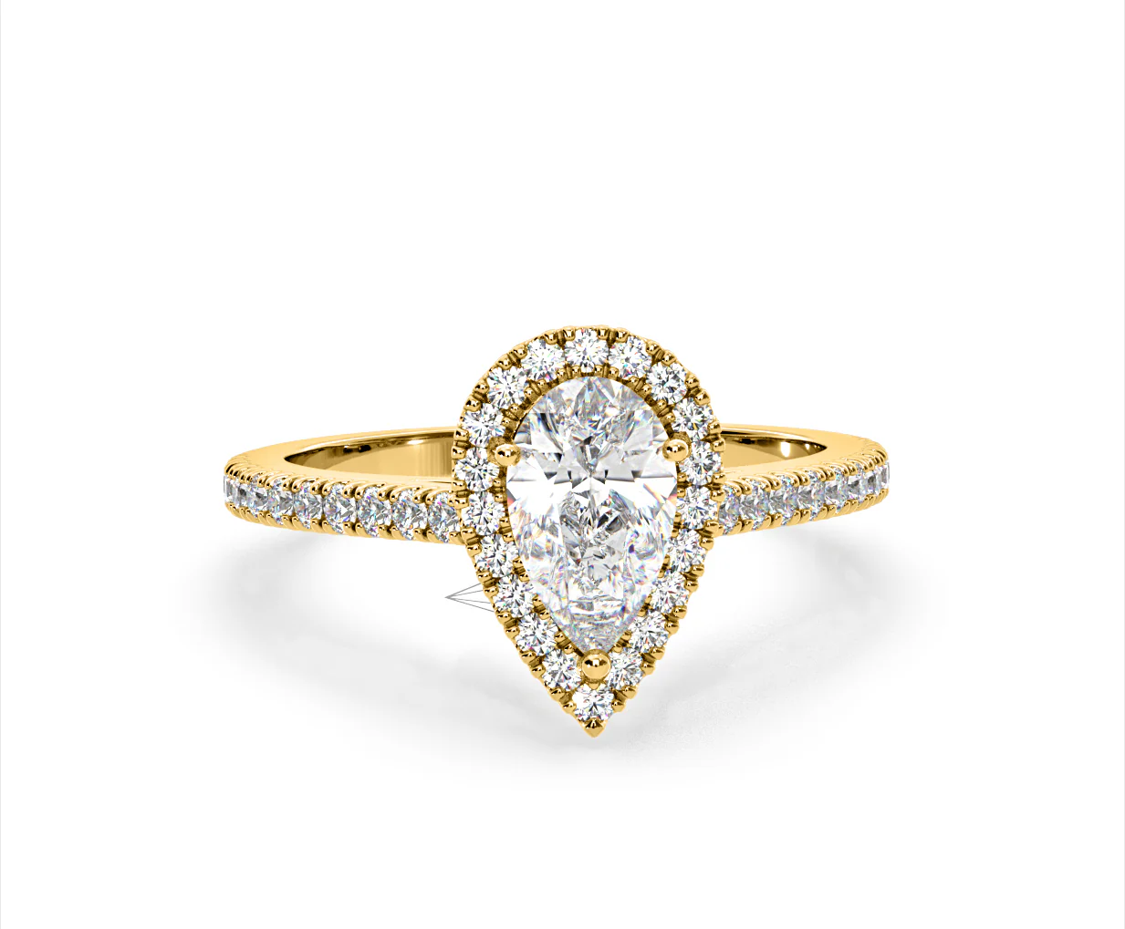 Diana Lab Diamond Pear Halo Engagement Ring in 18K Gold 2.60ct F/VS1 - Image 166