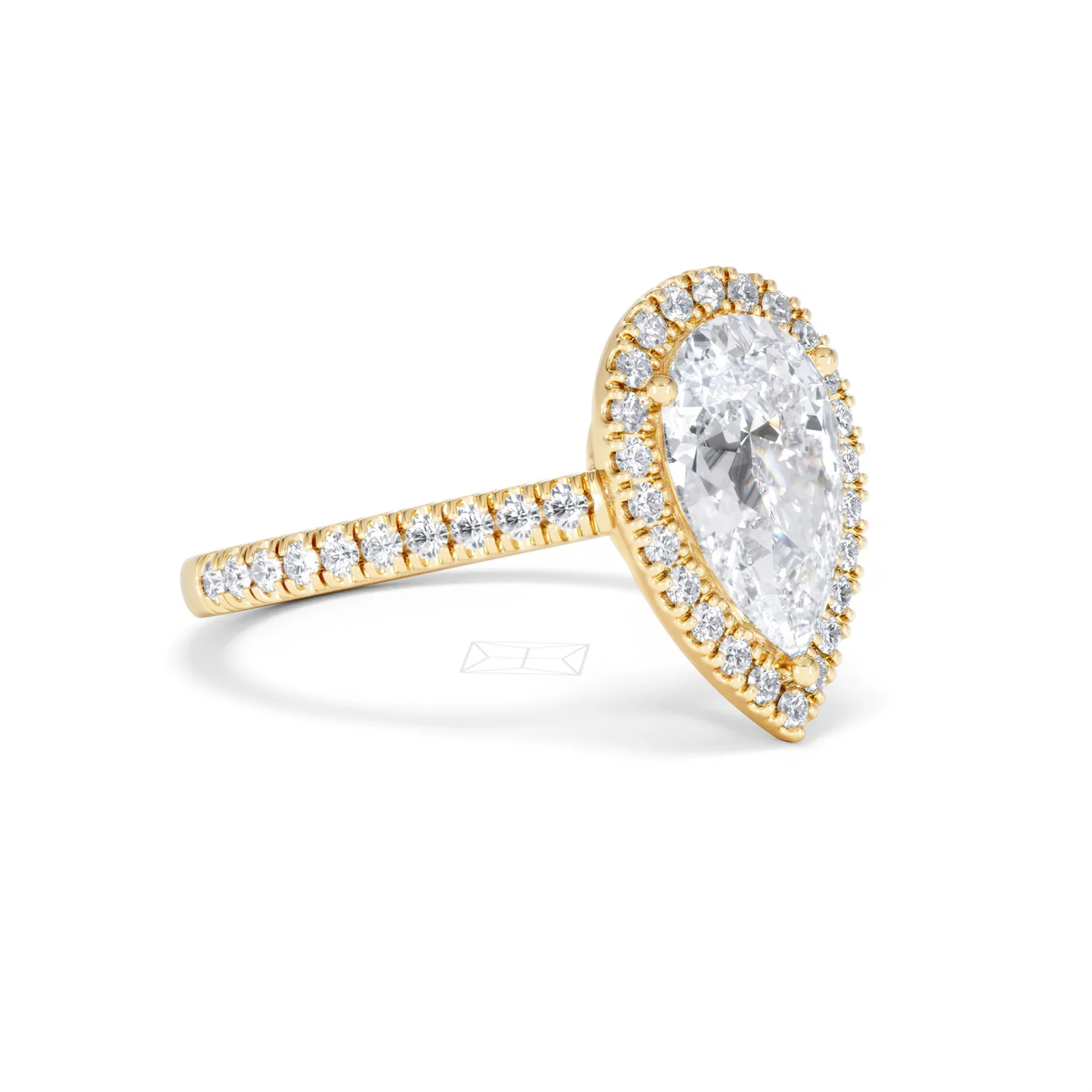 Diana Lab Diamond Pear Halo Engagement Ring in 18K Gold 2.60ct F/VS1 - Image 17