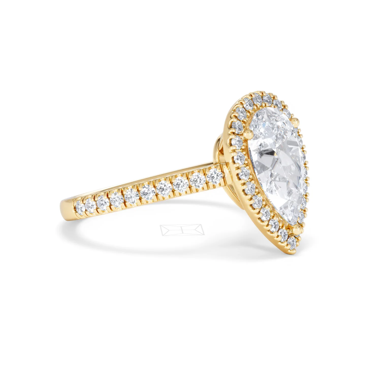 Diana Lab Diamond Pear Halo Engagement Ring in 18K Gold 2.60ct F/VS1 - Image 19