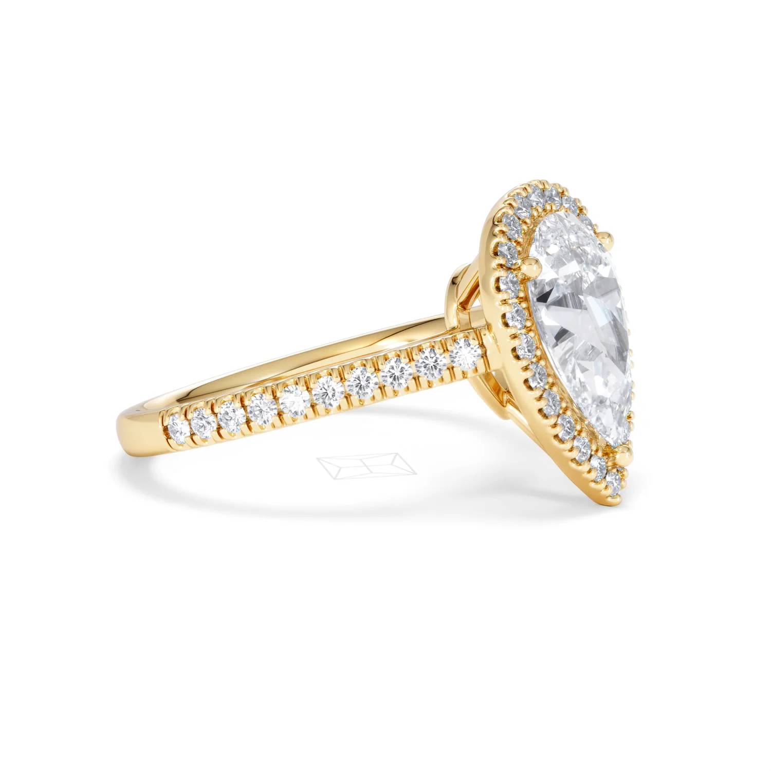 Diana Lab Diamond Pear Halo Engagement Ring in 18K Gold 2.60ct F/VS1 - Image 21