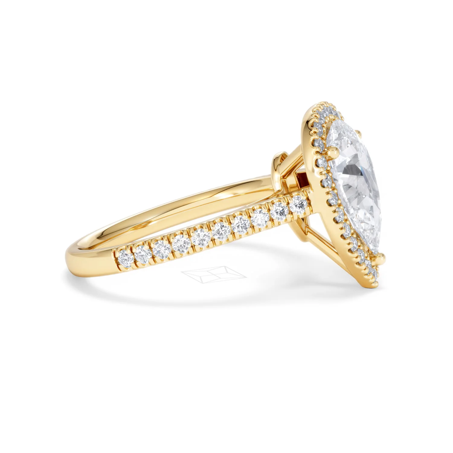 Diana Lab Diamond Pear Halo Engagement Ring in 18K Gold 2.60ct F/VS1 - Image 24