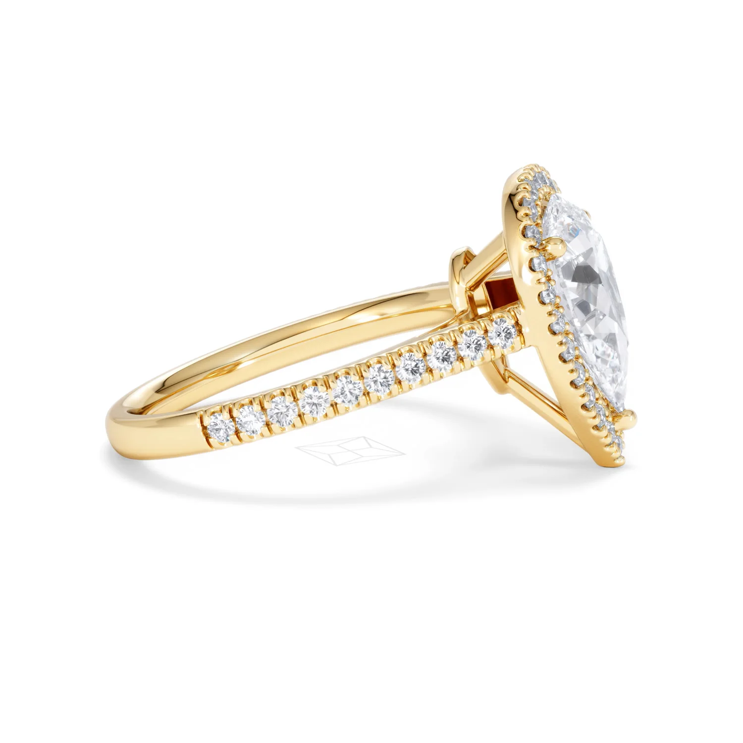 Diana Lab Diamond Pear Halo Engagement Ring in 18K Gold 2.60ct F/VS1 - Image 25