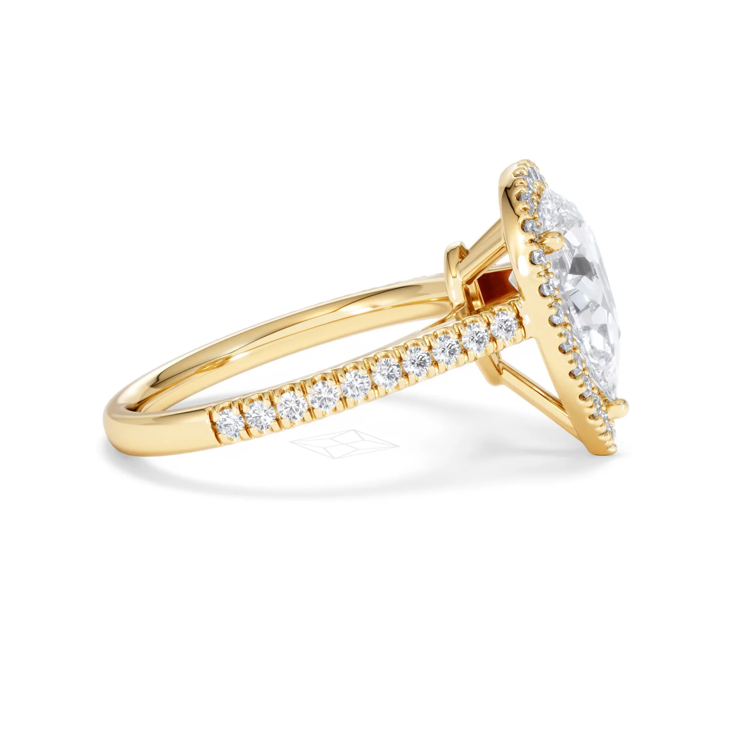 Diana Lab Diamond Pear Halo Engagement Ring in 18K Gold 2.60ct F/VS1 - Image 26