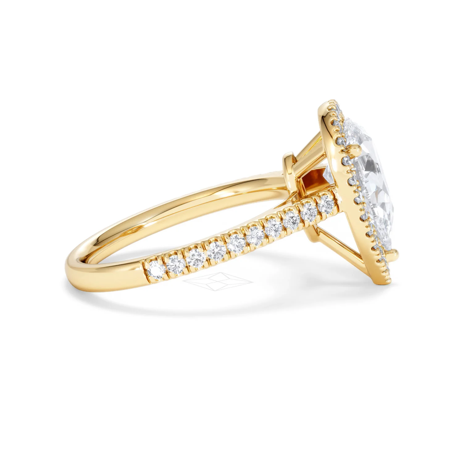 Diana Lab Diamond Pear Halo Engagement Ring in 18K Gold 2.60ct F/VS1 - Image 27