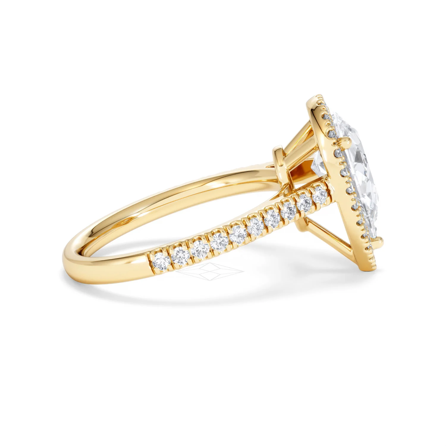 Diana Lab Diamond Pear Halo Engagement Ring in 18K Gold 2.60ct F/VS1 - Image 28