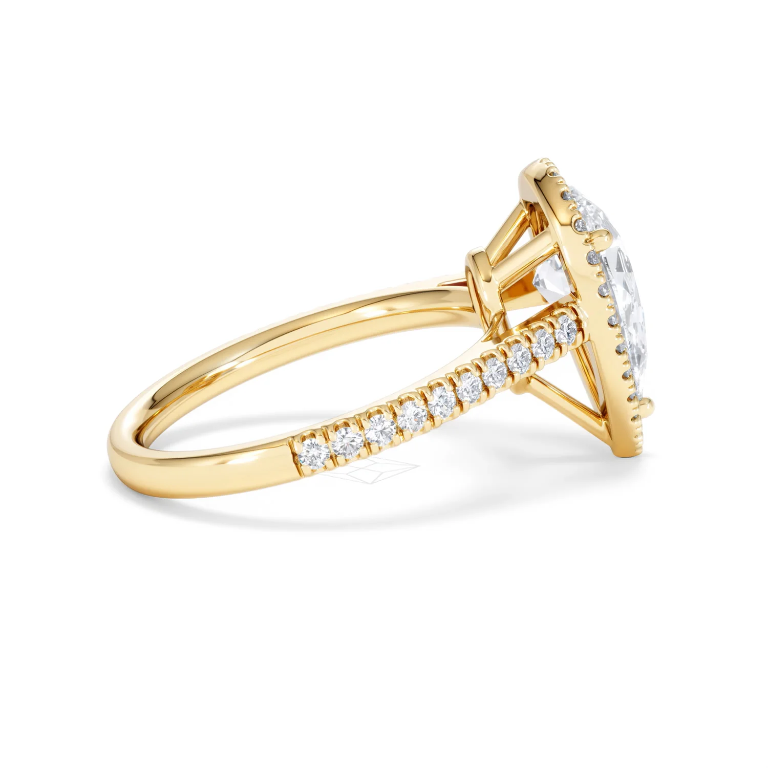 Diana Lab Diamond Pear Halo Engagement Ring in 18K Gold 2.60ct F/VS1 - Image 30