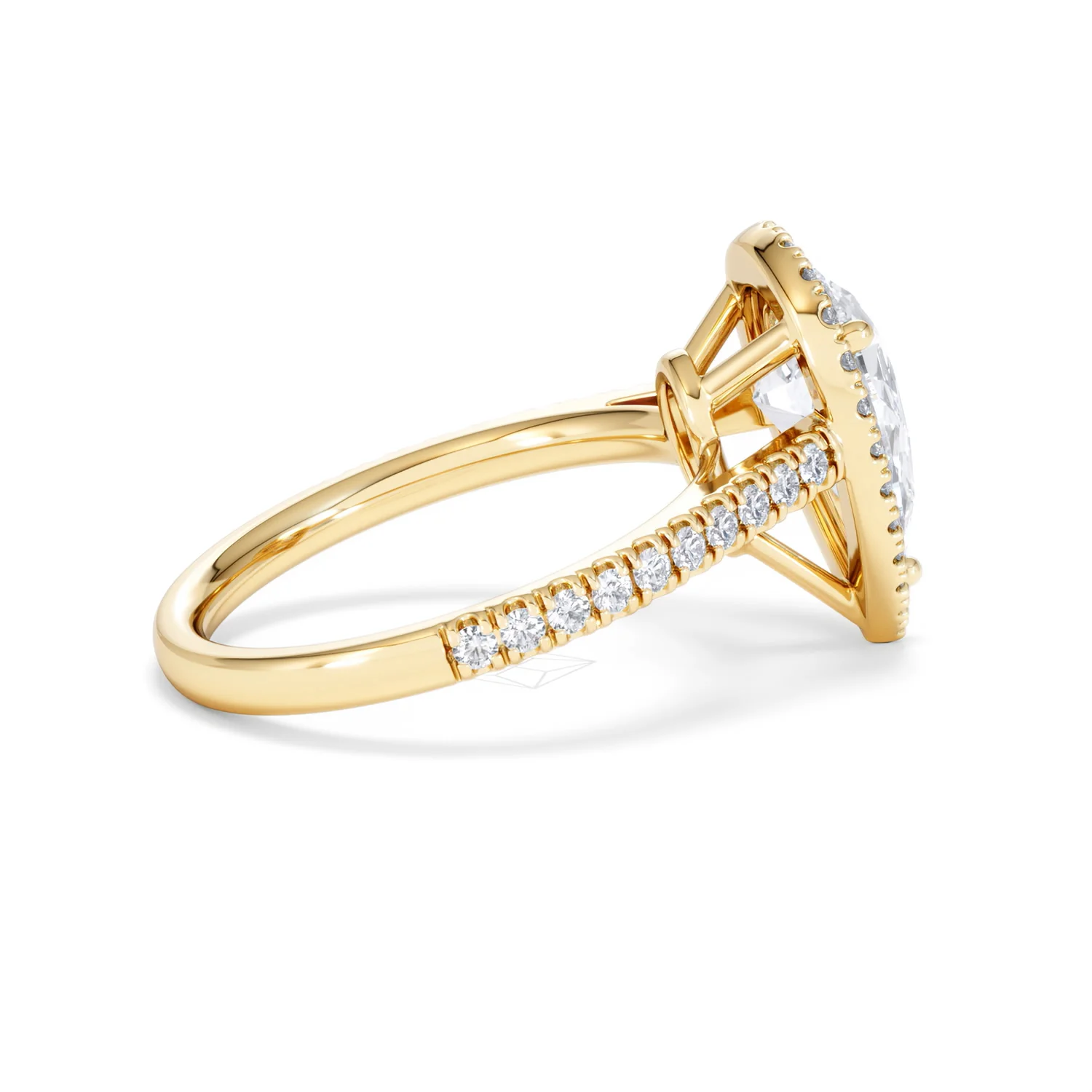 Diana Lab Diamond Pear Halo Engagement Ring in 18K Gold 2.60ct F/VS1 - Image 31
