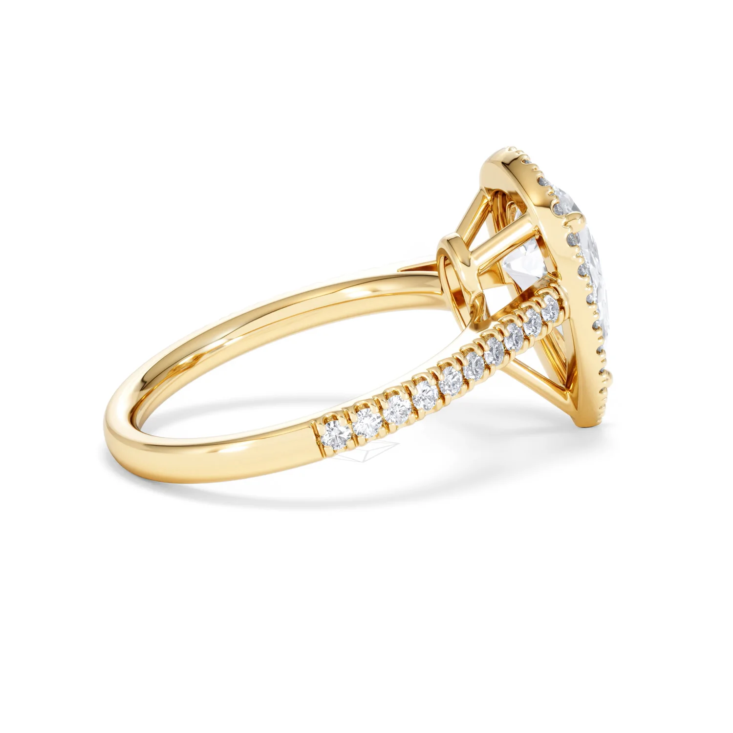 Diana Lab Diamond Pear Halo Engagement Ring in 18K Gold 2.60ct F/VS1 - Image 32