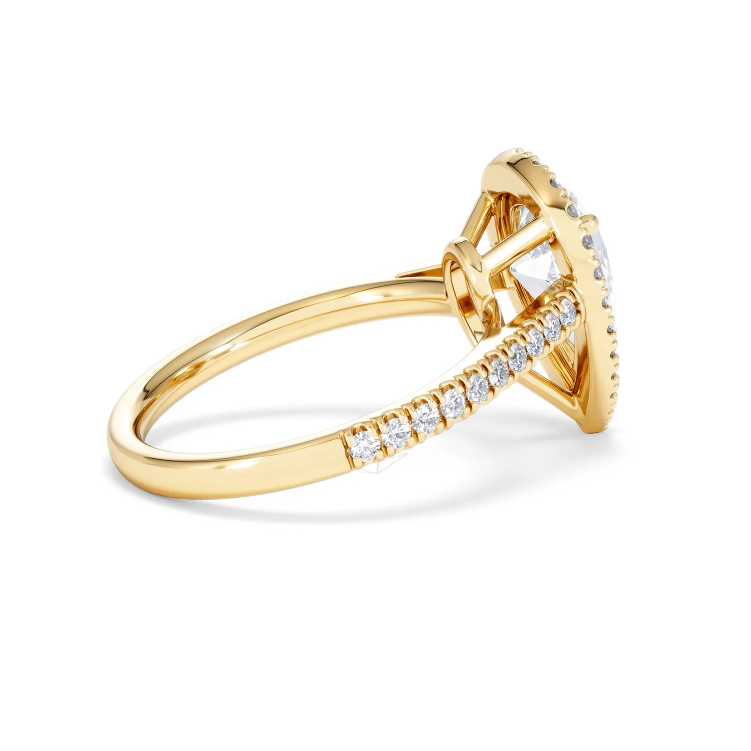 Diana Lab Diamond Pear Halo Engagement Ring in 18K Gold 2.60ct F/VS1 - Image 33