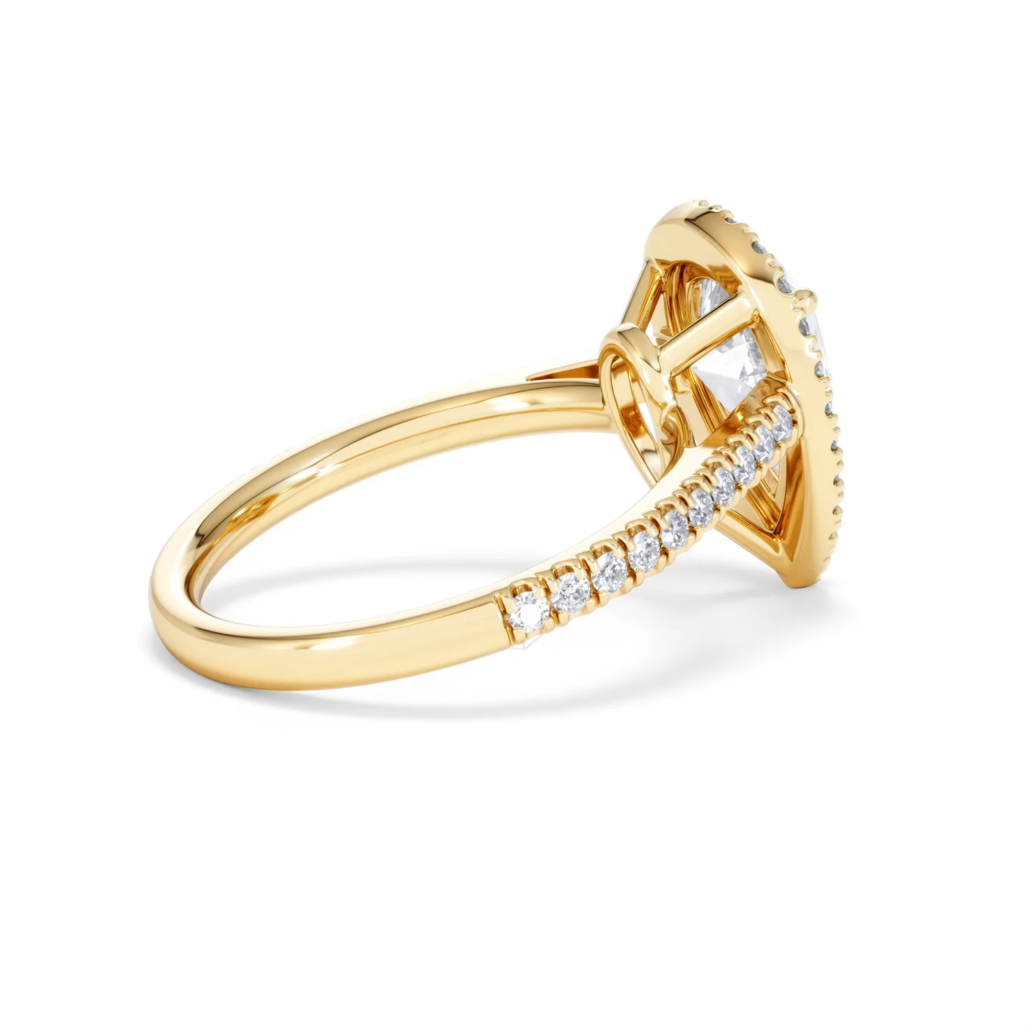 Diana Lab Diamond Pear Halo Engagement Ring in 18K Gold 2.60ct F/VS1 - Image 34