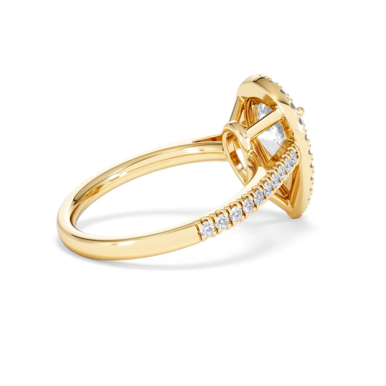 Diana Lab Diamond Pear Halo Engagement Ring in 18K Gold 2.60ct F/VS1 - Image 35