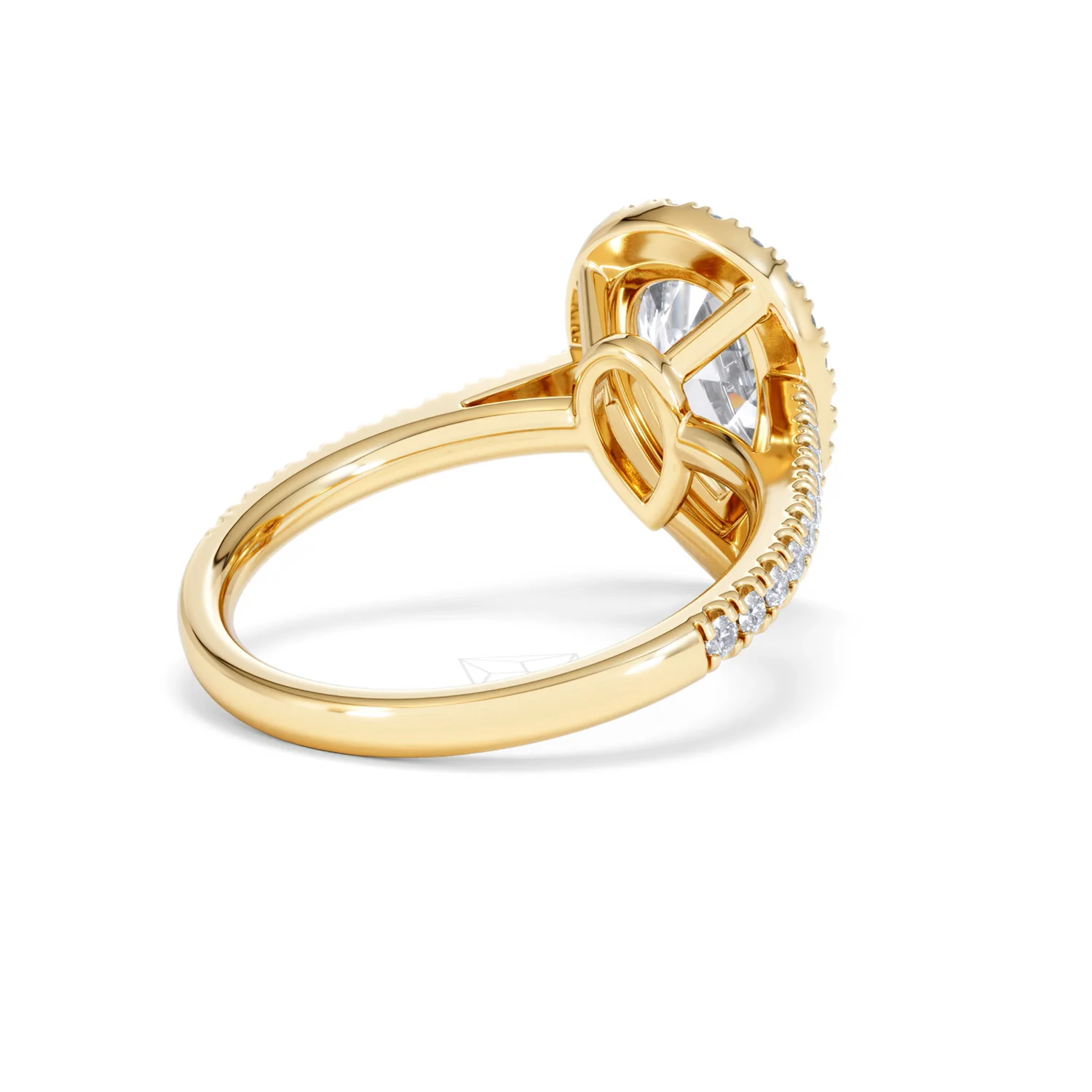 Diana Lab Diamond Pear Halo Engagement Ring in 18K Gold 2.60ct F/VS1 - Image 40