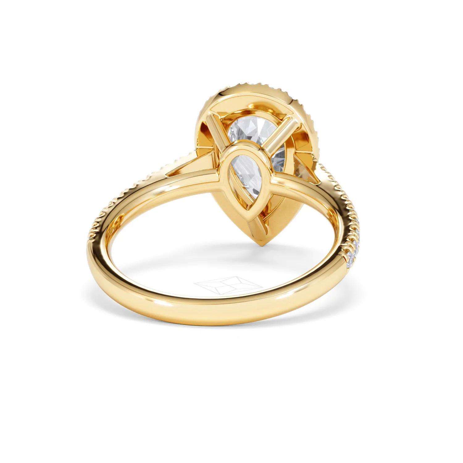Diana Lab Diamond Pear Halo Engagement Ring in 18K Gold 2.60ct F/VS1 - Image 45