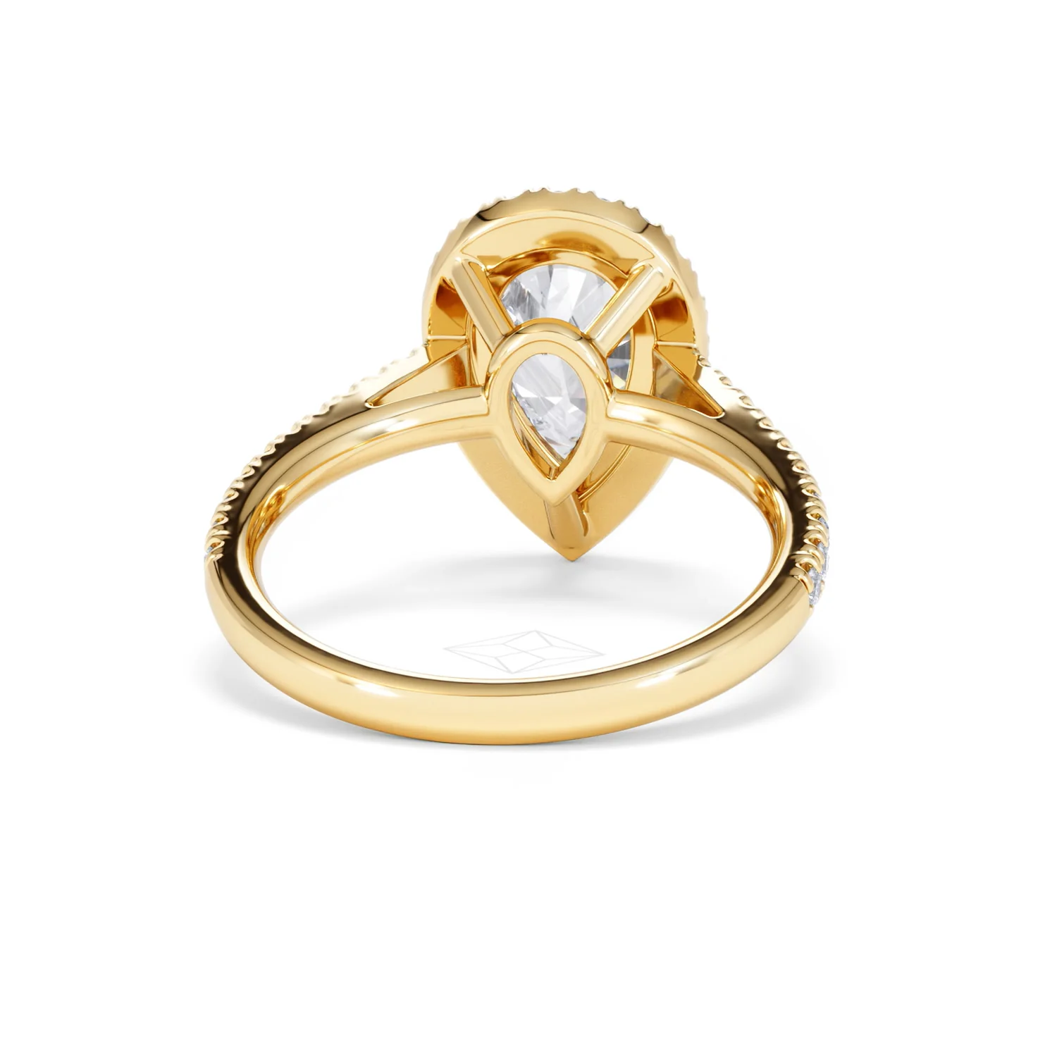 Diana Lab Diamond Pear Halo Engagement Ring in 18K Gold 2.60ct F/VS1 - Image 46