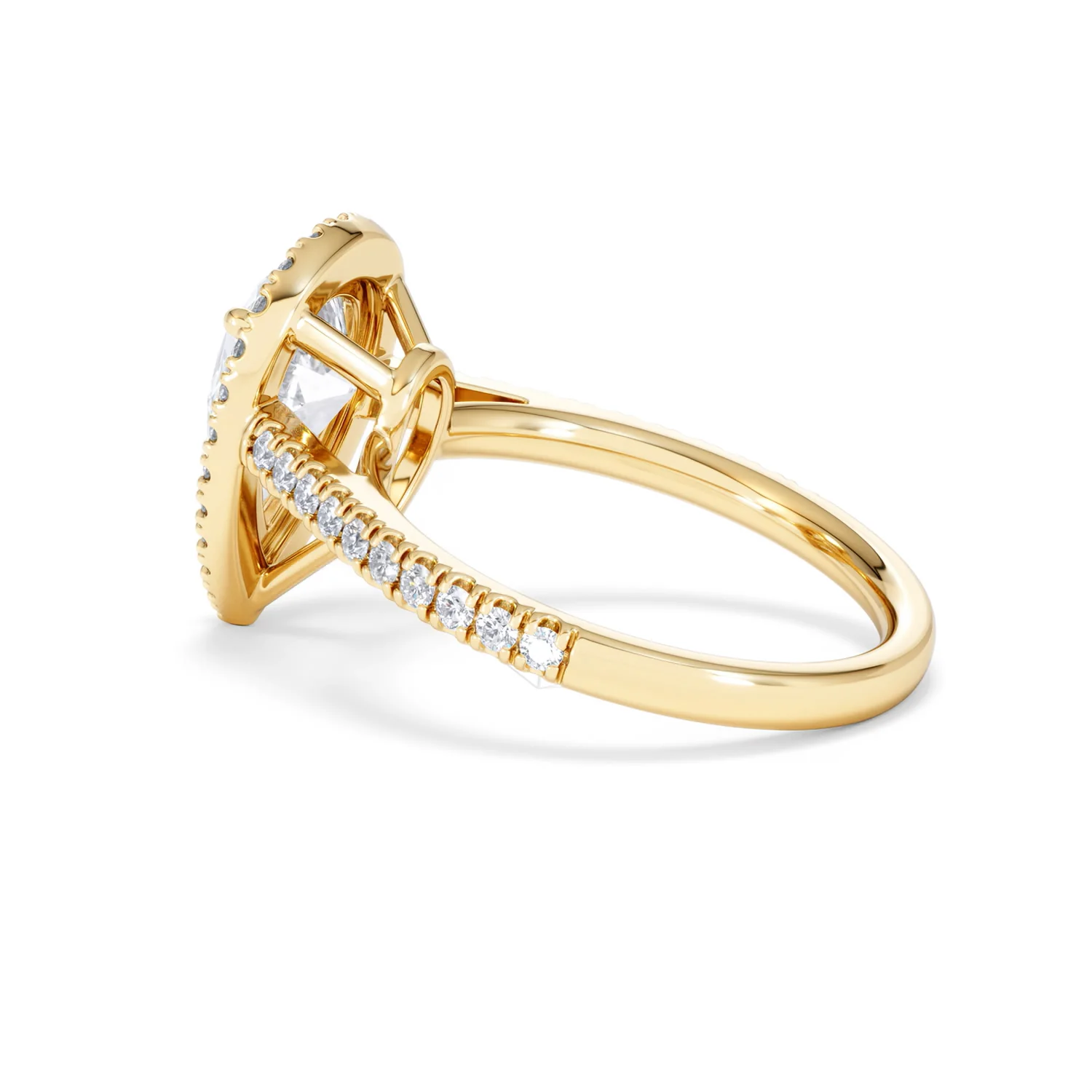 Diana Lab Diamond Pear Halo Engagement Ring in 18K Gold 2.60ct F/VS1 - Image 62