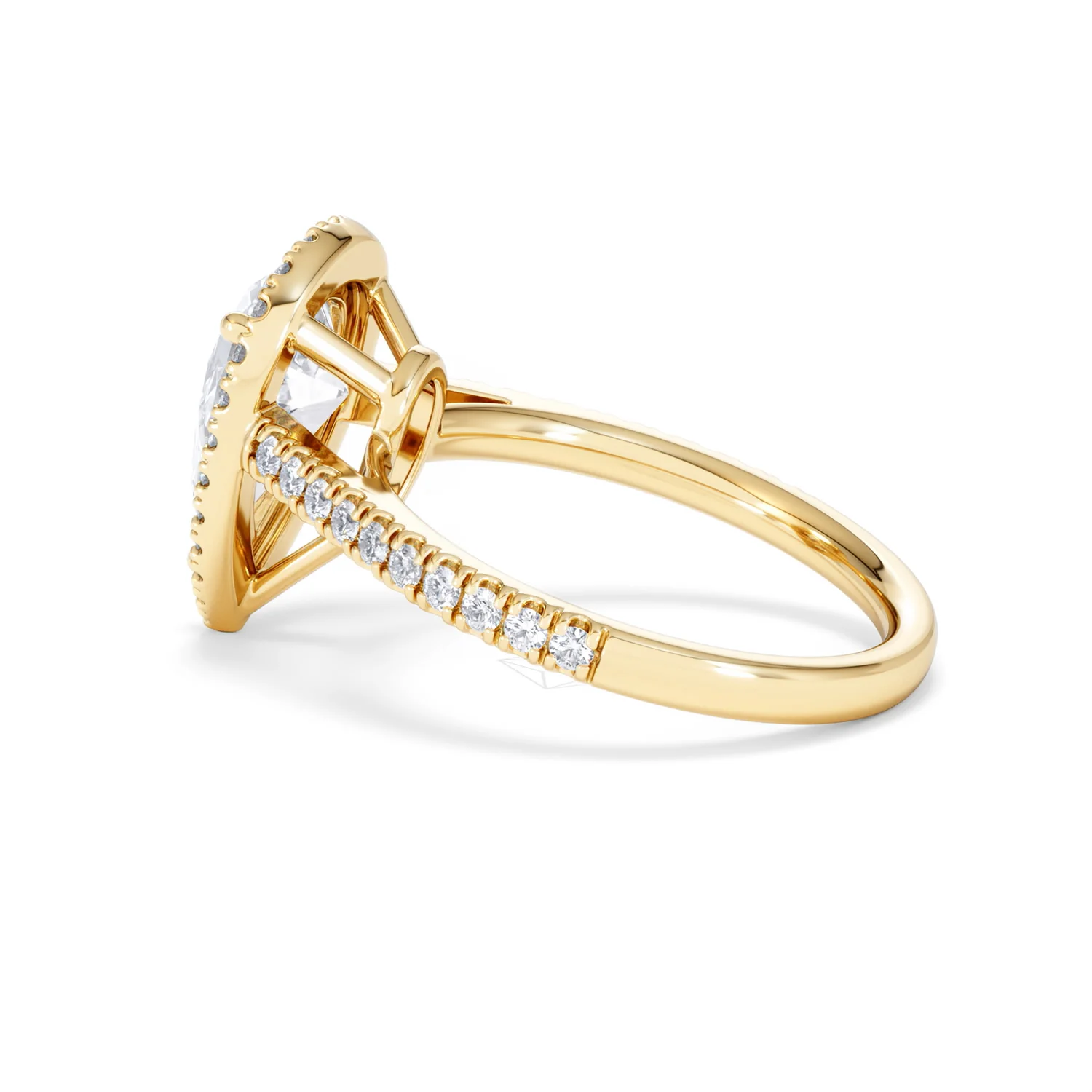 Diana Lab Diamond Pear Halo Engagement Ring in 18K Gold 2.60ct F/VS1 - Image 63