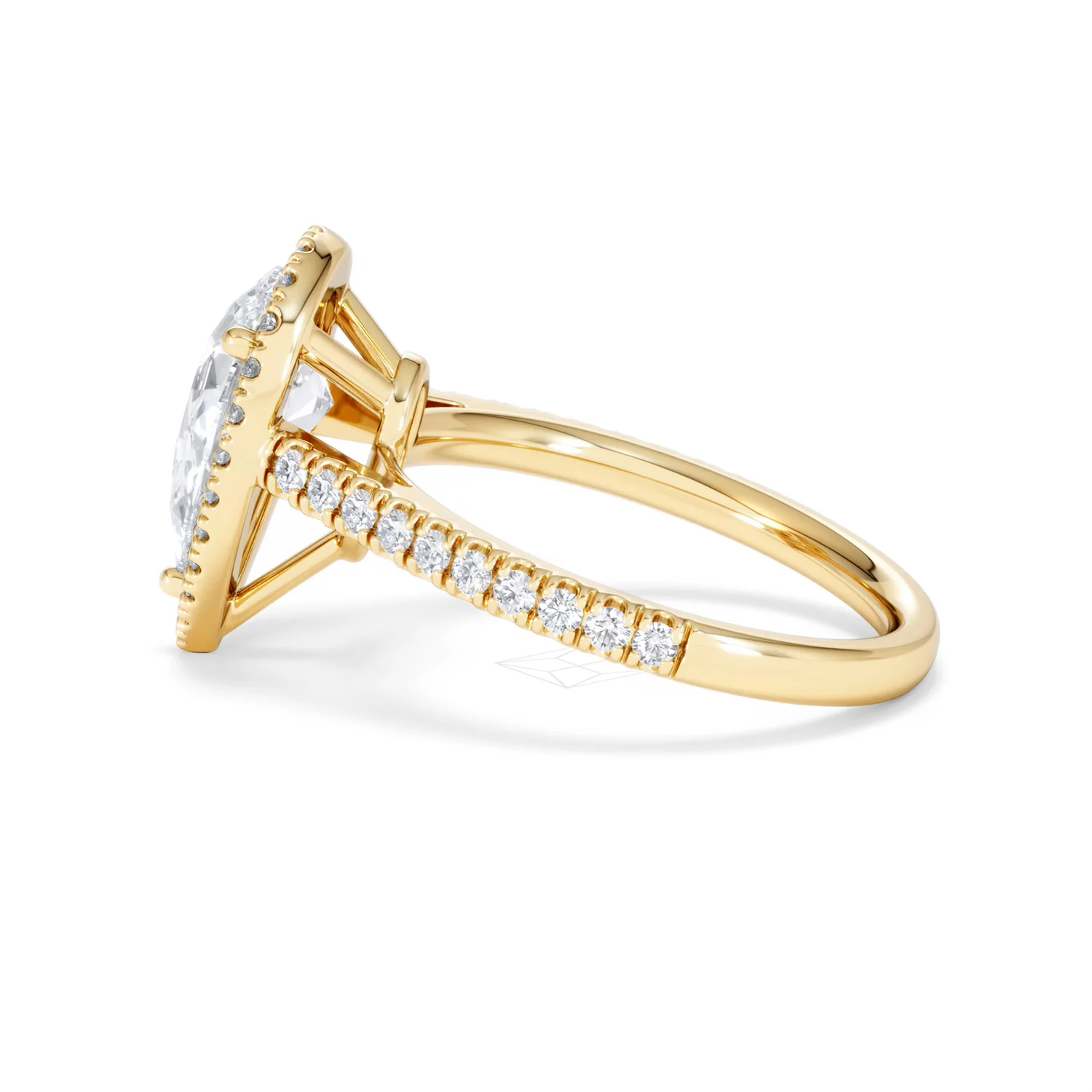 Diana Lab Diamond Pear Halo Engagement Ring in 18K Gold 2.60ct F/VS1 - Image 66