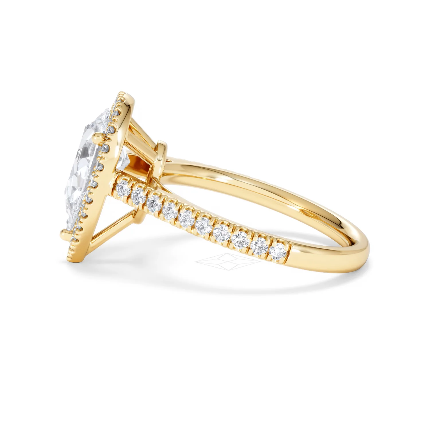 Diana Lab Diamond Pear Halo Engagement Ring in 18K Gold 2.60ct F/VS1 - Image 68
