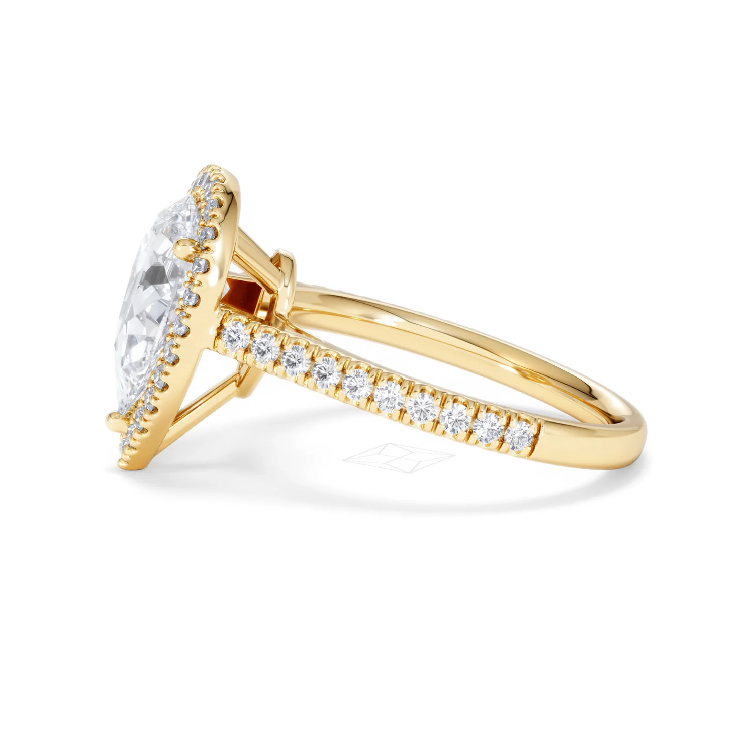 Diana Lab Diamond Pear Halo Engagement Ring in 18K Gold 2.60ct F/VS1 - Image 70