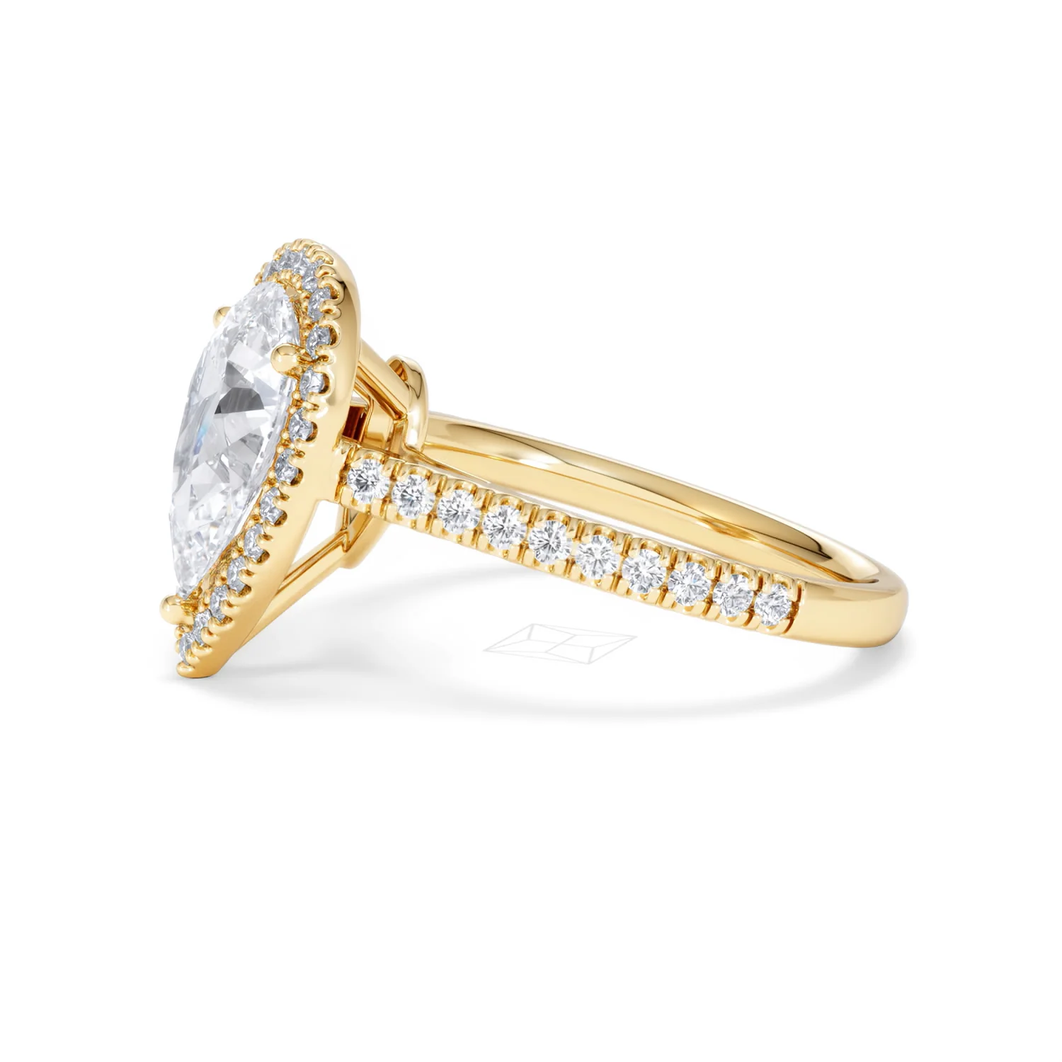 Diana Lab Diamond Pear Halo Engagement Ring in 18K Gold 2.60ct F/VS1 - Image 72