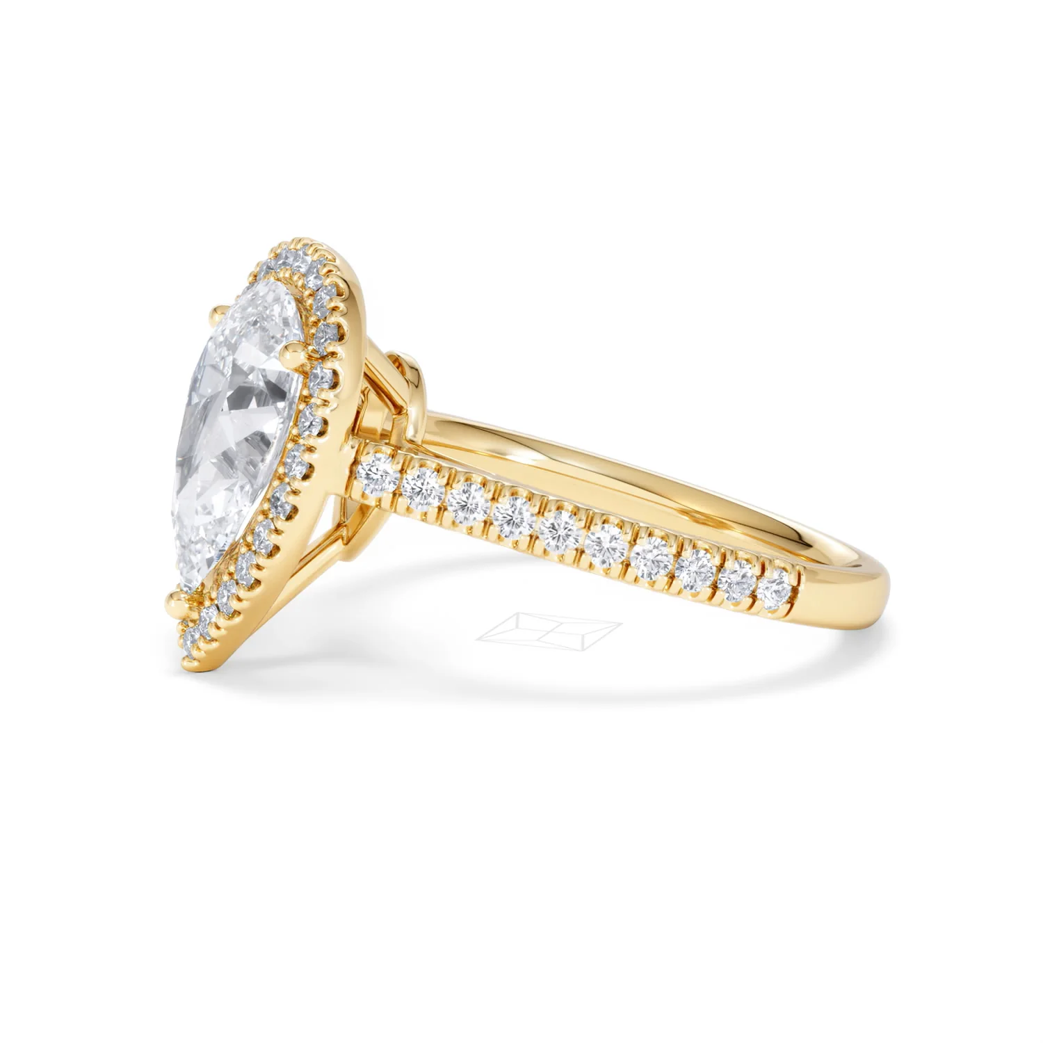 Diana Lab Diamond Pear Halo Engagement Ring in 18K Gold 2.60ct F/VS1 - Image 73