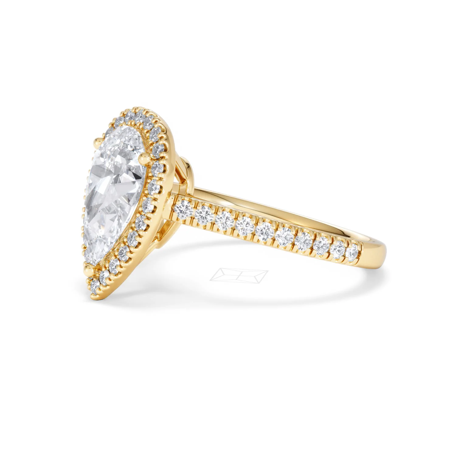 Diana Lab Diamond Pear Halo Engagement Ring in 18K Gold 2.60ct F/VS1 - Image 75