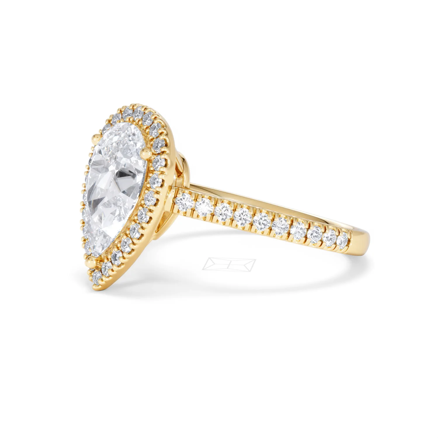 Diana Lab Diamond Pear Halo Engagement Ring in 18K Gold 2.60ct F/VS1 - Image 76