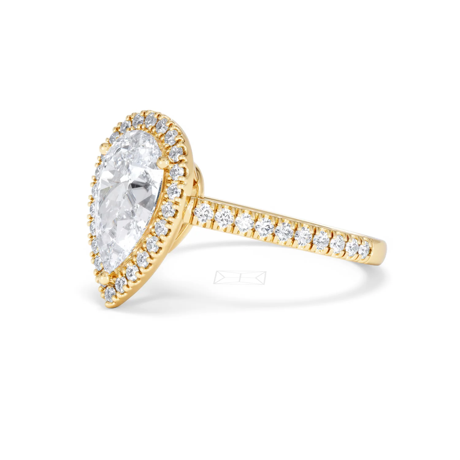 Diana Lab Diamond Pear Halo Engagement Ring in 18K Gold 2.60ct F/VS1 - Image 77