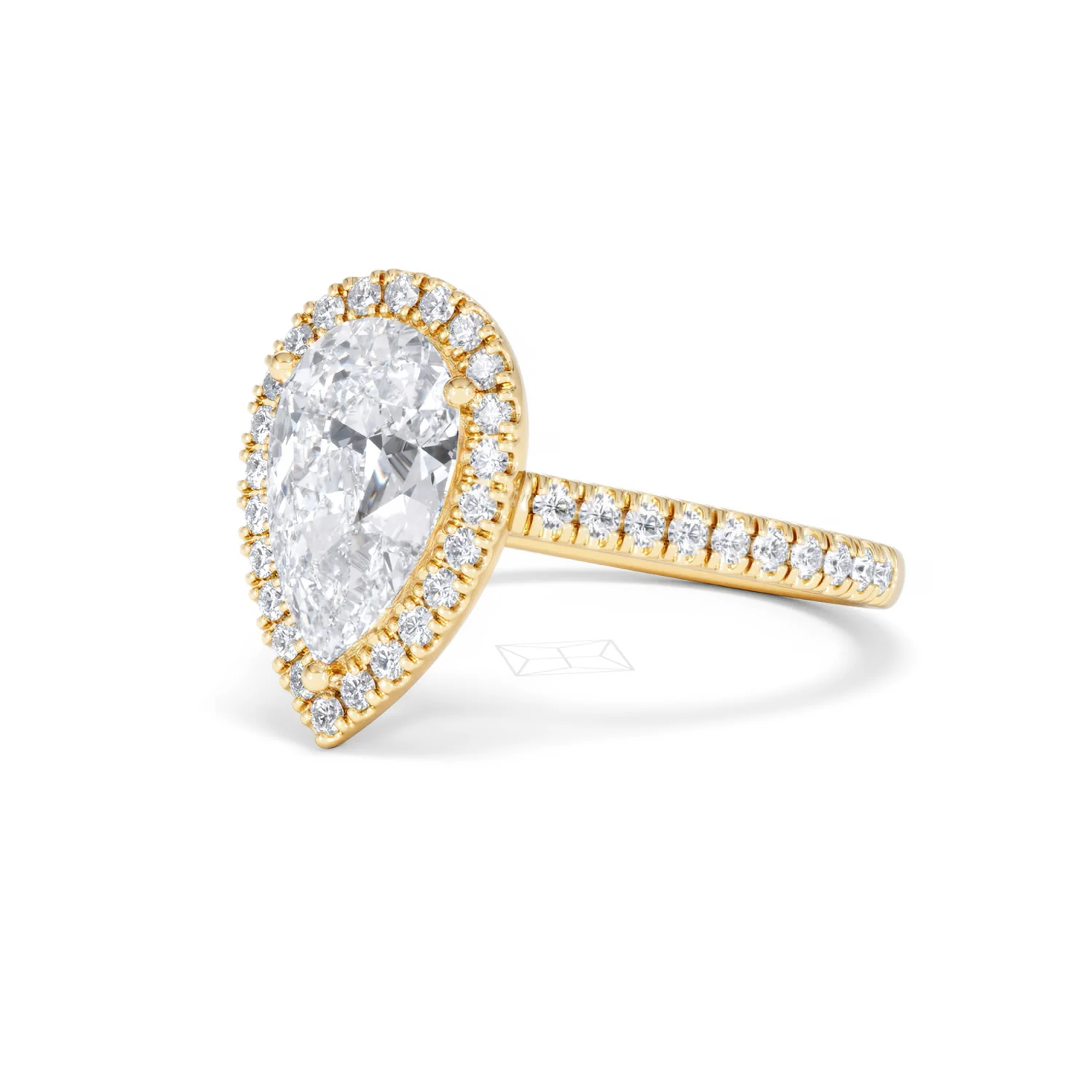 Diana Lab Diamond Pear Halo Engagement Ring in 18K Gold 2.60ct F/VS1 - Image 80