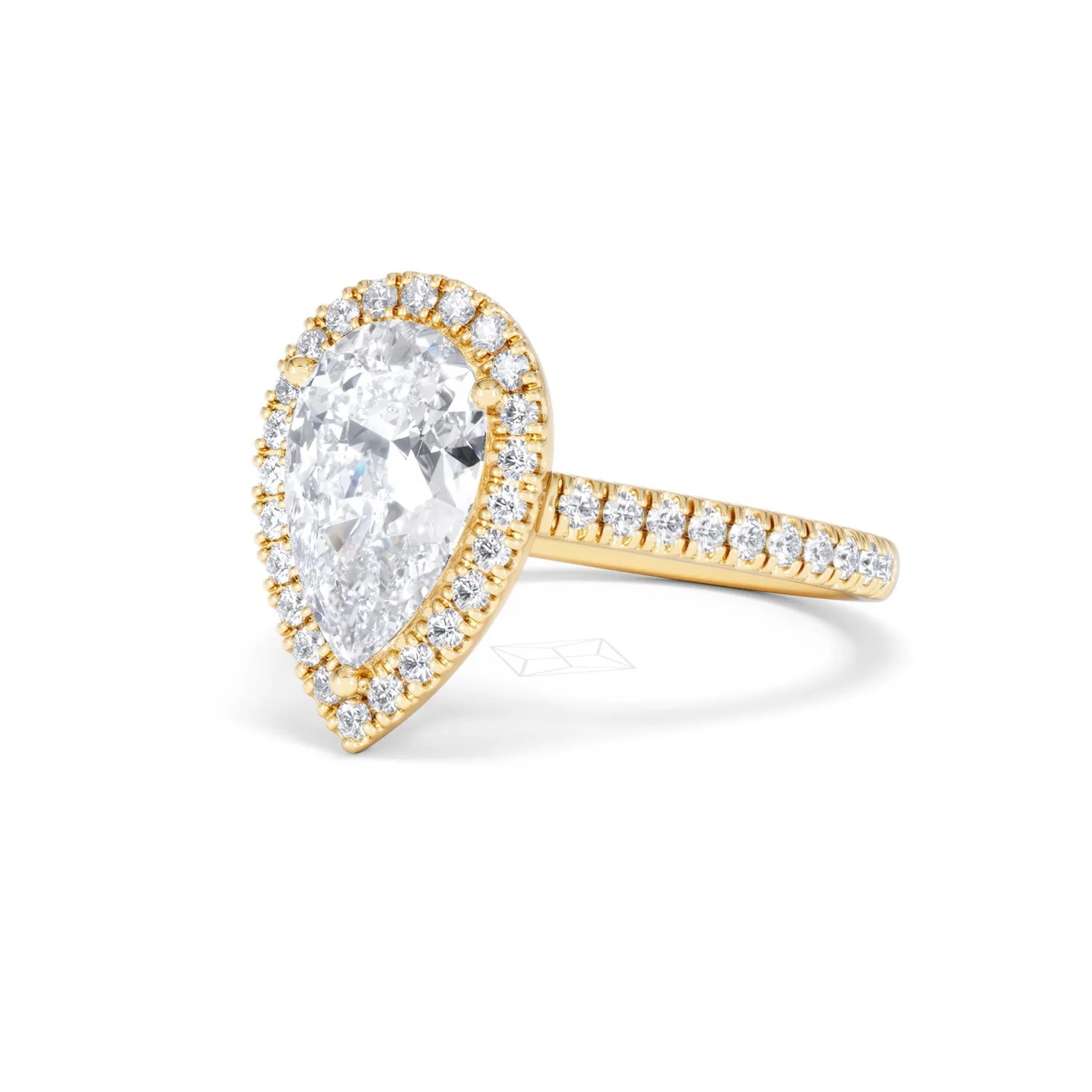 Diana Lab Diamond Pear Halo Engagement Ring in 18K Gold 2.60ct F/VS1 - Image 81