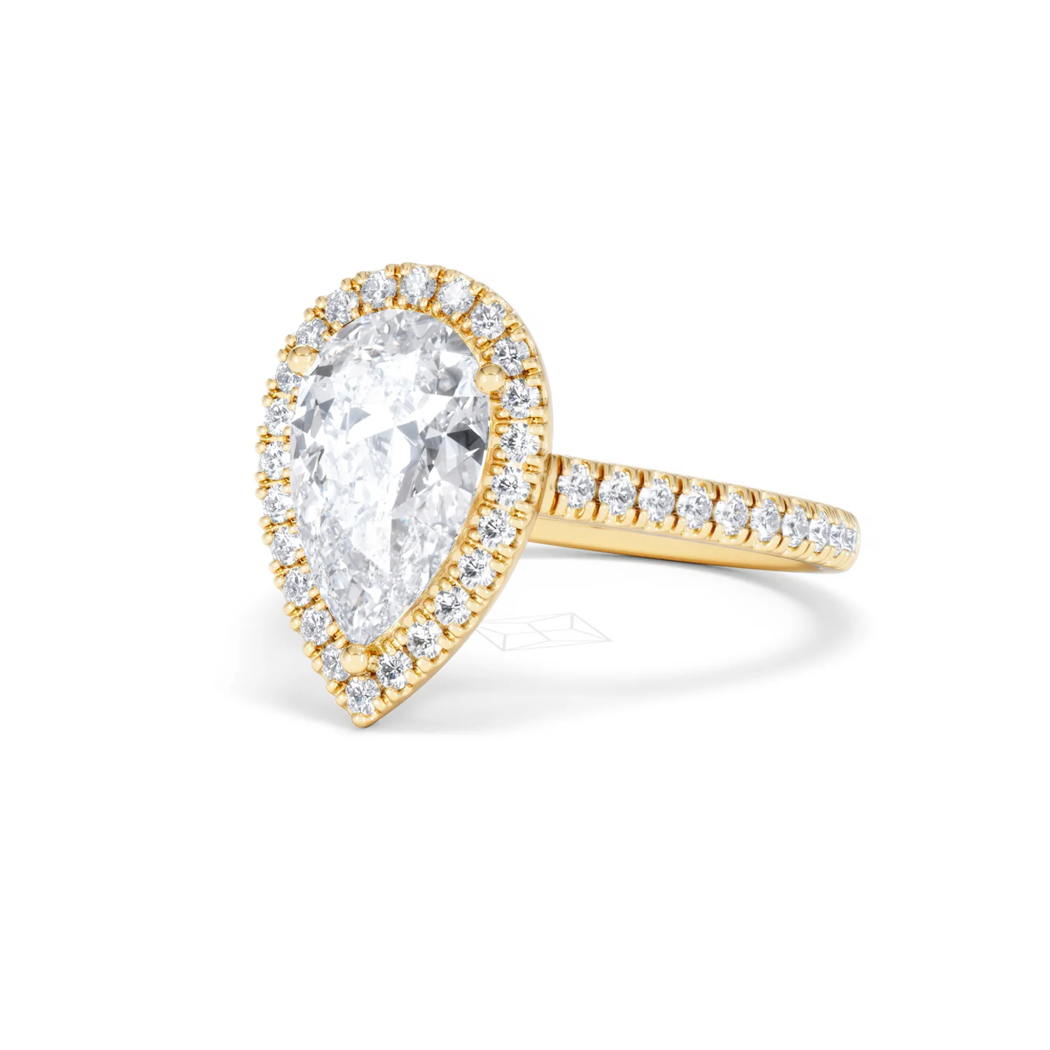 Diana Lab Diamond Pear Halo Engagement Ring in 18K Gold 2.60ct F/VS1 - Image 82