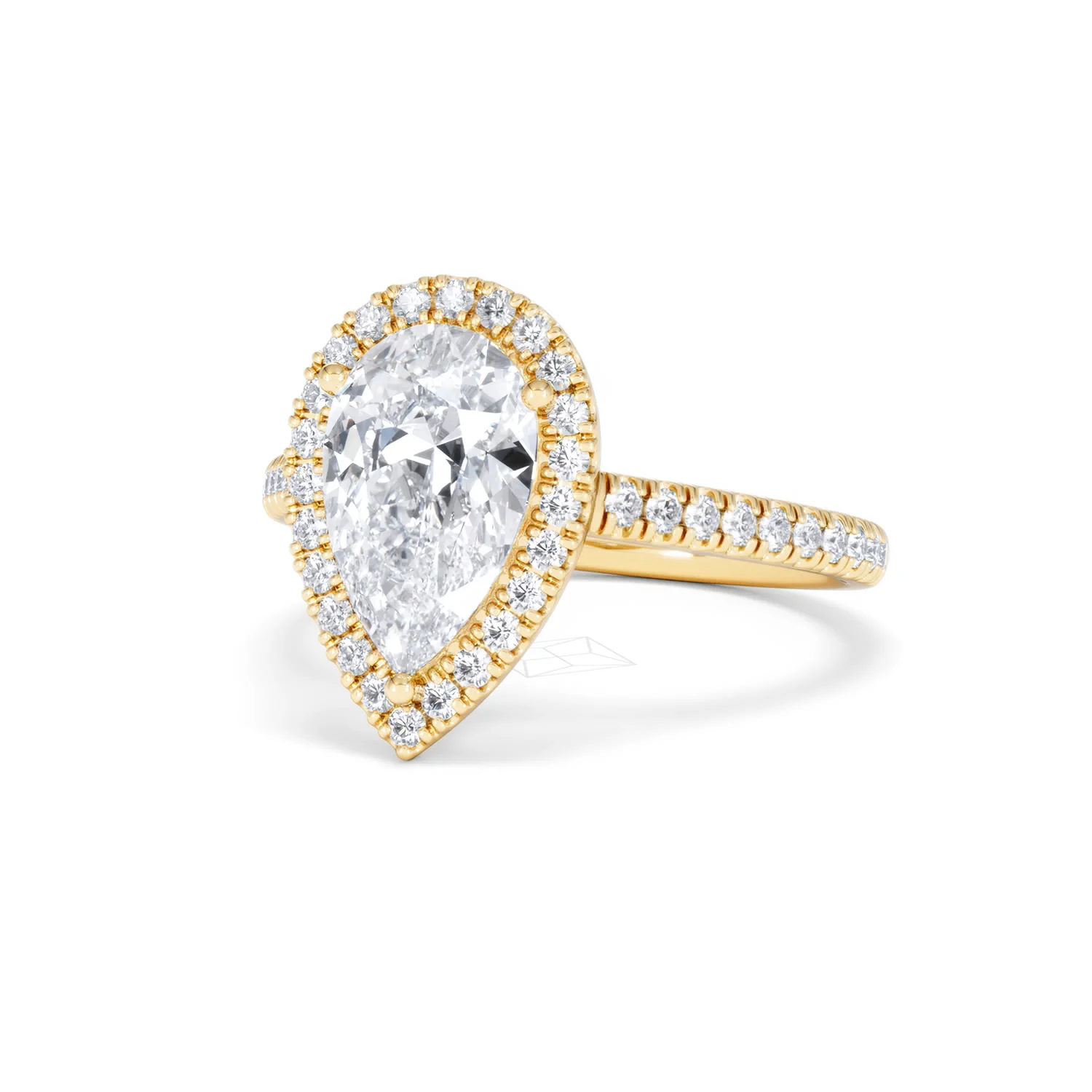 Diana Lab Diamond Pear Halo Engagement Ring in 18K Gold 2.60ct F/VS1 - Image 83