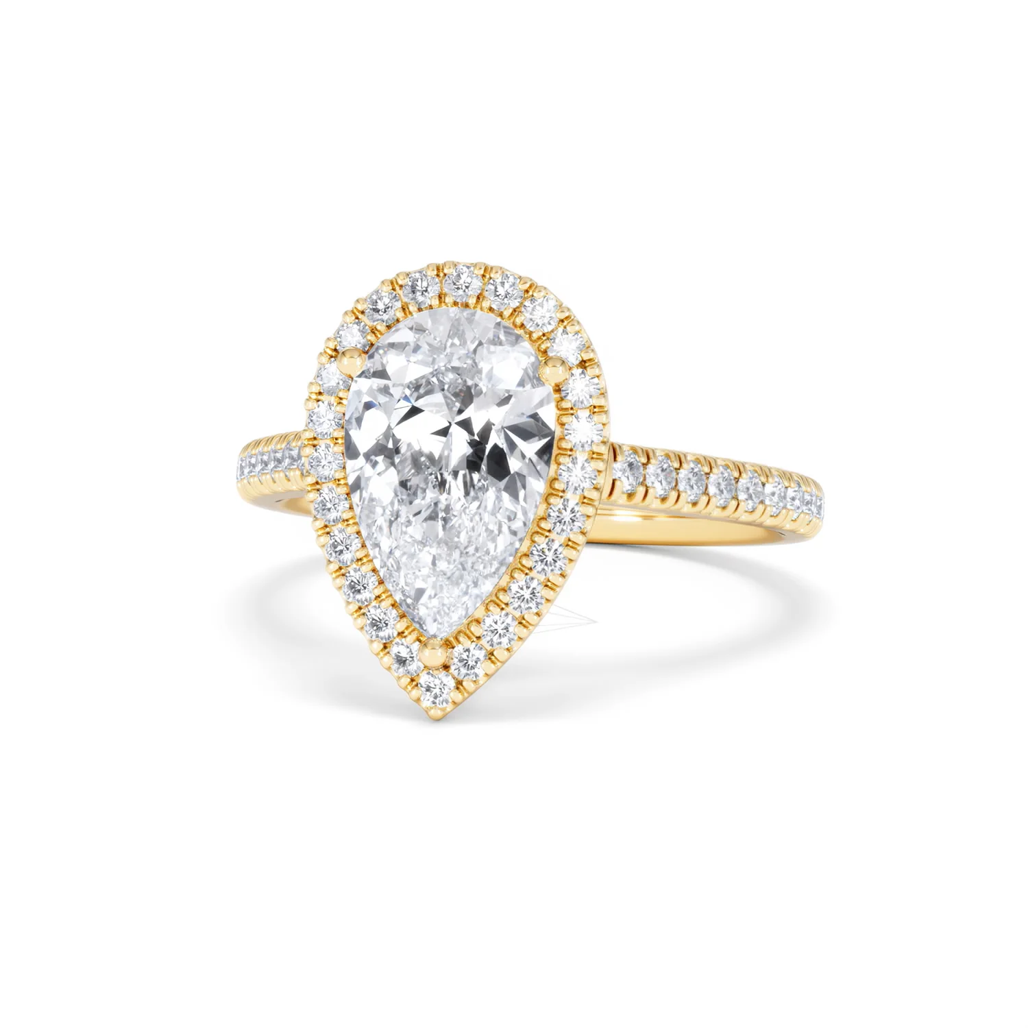 Diana Lab Diamond Pear Halo Engagement Ring in 18K Gold 2.60ct F/VS1 - Image 85