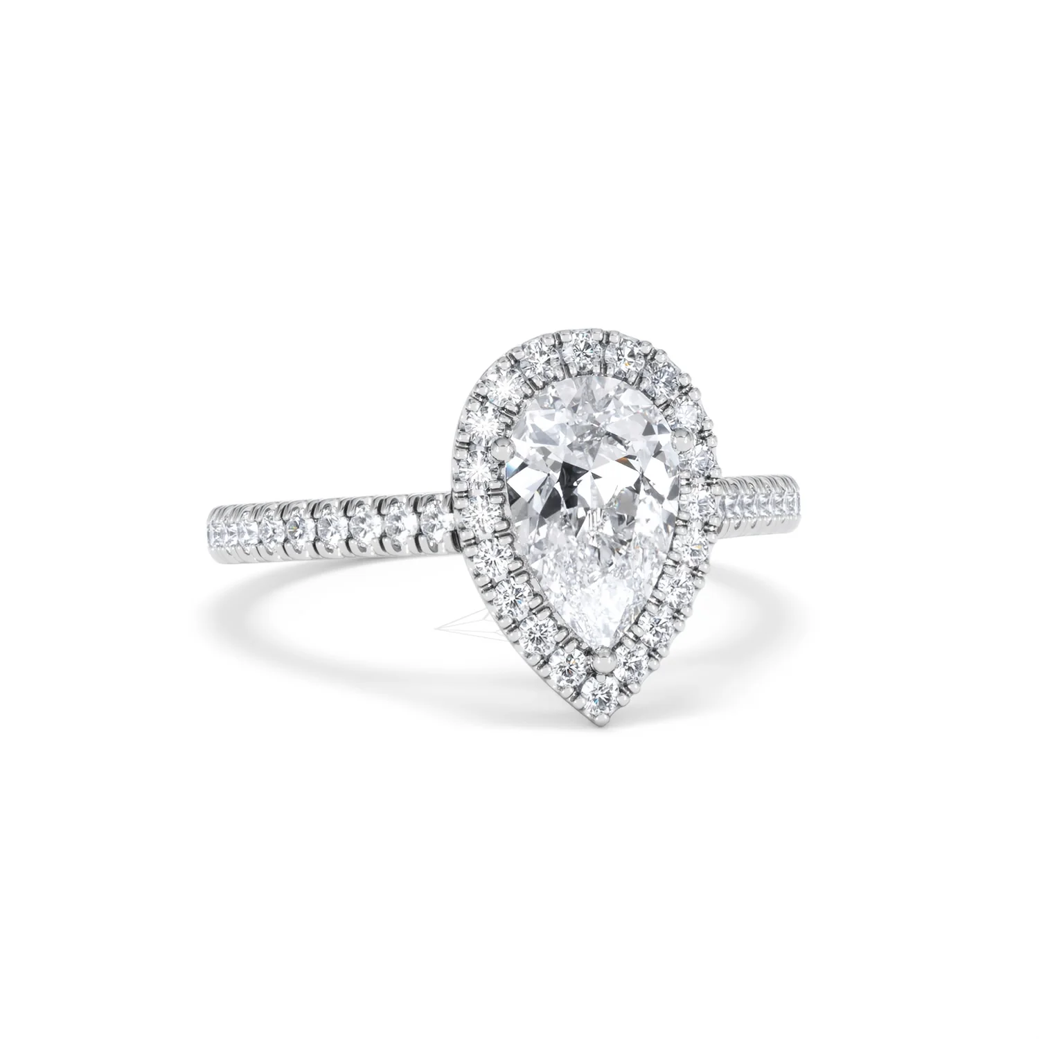 Diana Lab Diamond Pear Halo Engagement Ring Platinum 1.60ct F/VS1 - Image 14