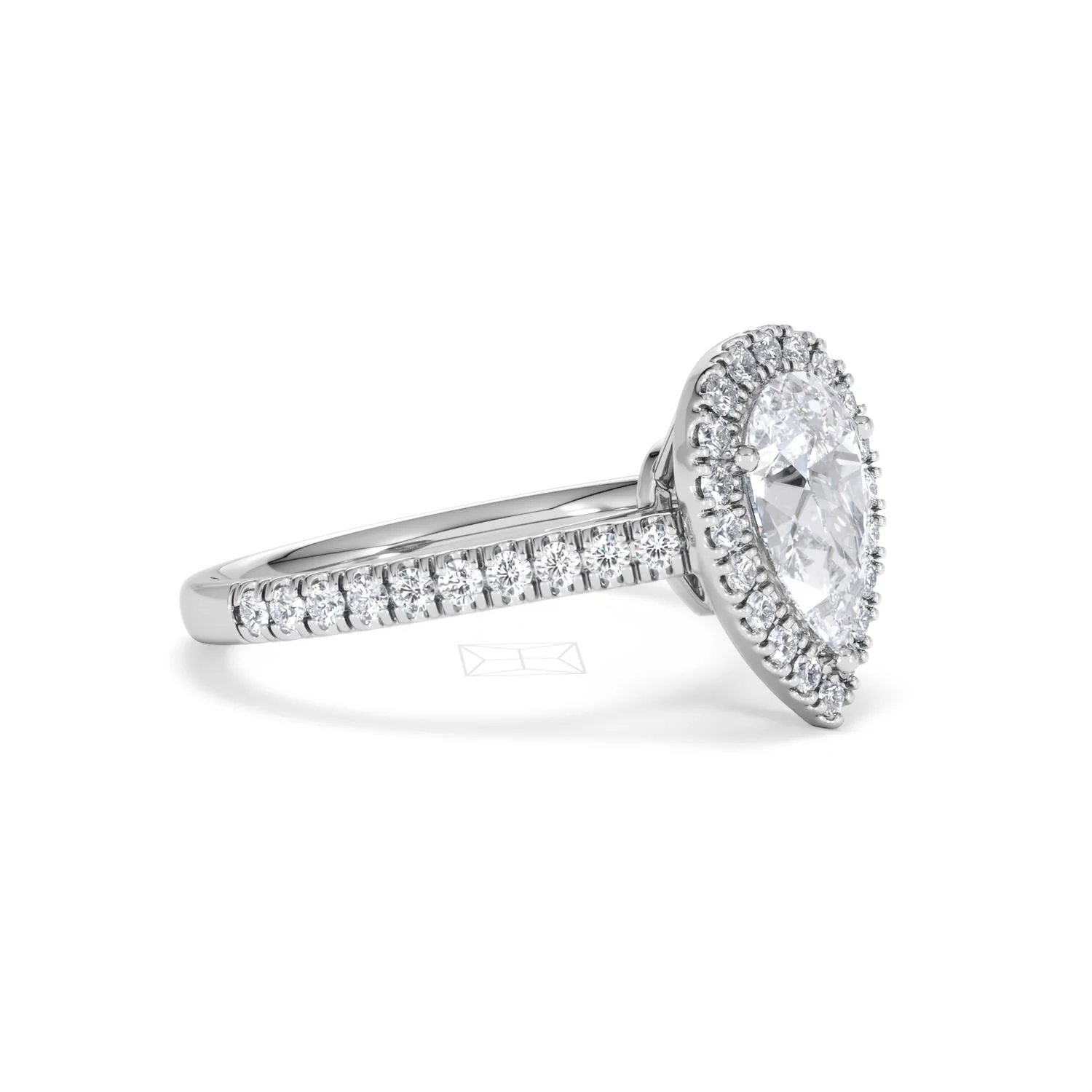 Diana Lab Diamond Pear Halo Engagement Ring Platinum 1.60ct F/VS1 - Image 22