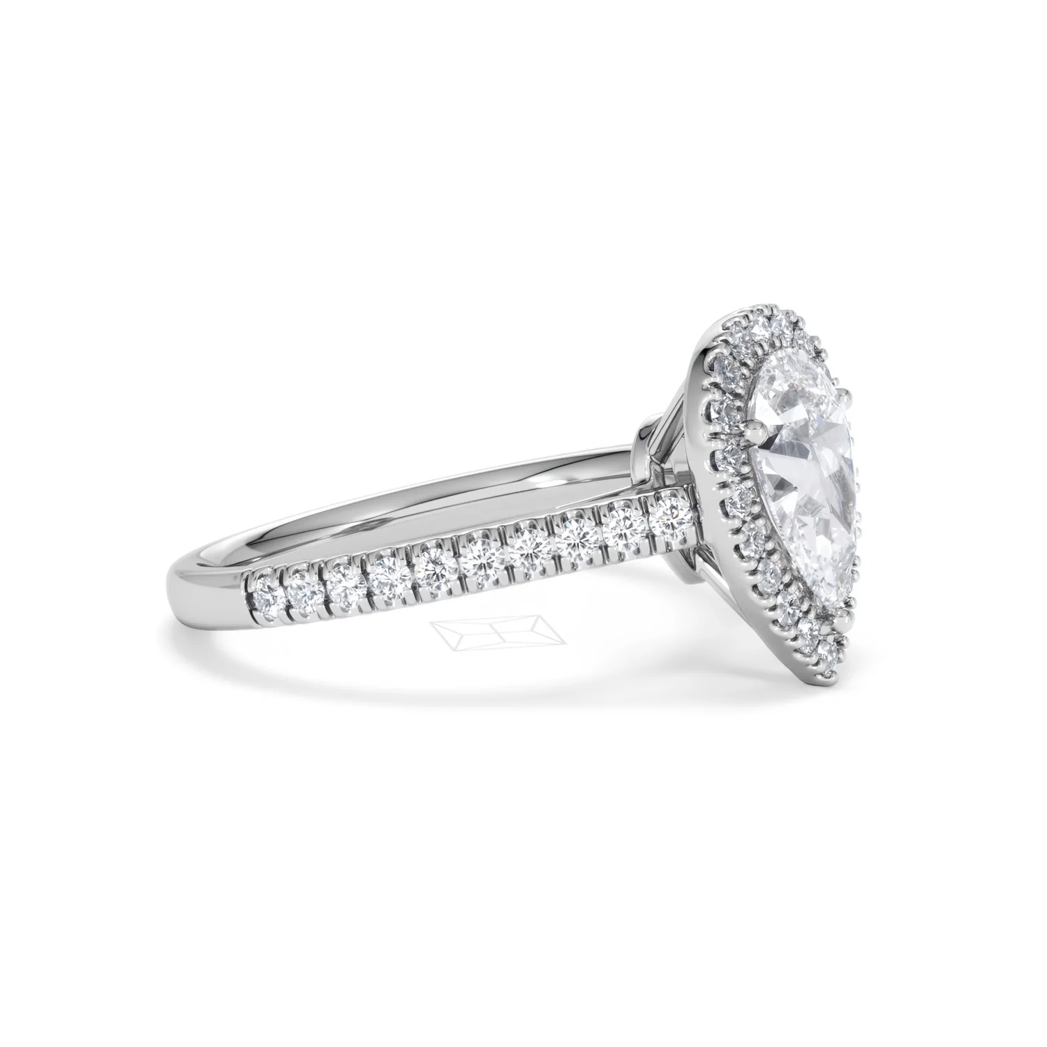 Diana Lab Diamond Pear Halo Engagement Ring Platinum 1.60ct F/VS1 - Image 24