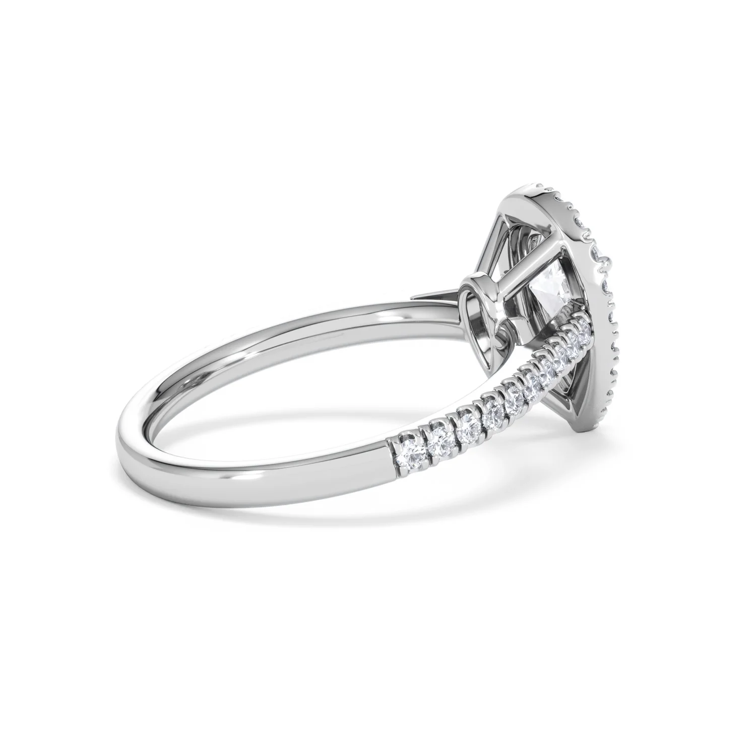 Diana Lab Diamond Pear Halo Engagement Ring Platinum 1.60ct F/VS1 - Image 37