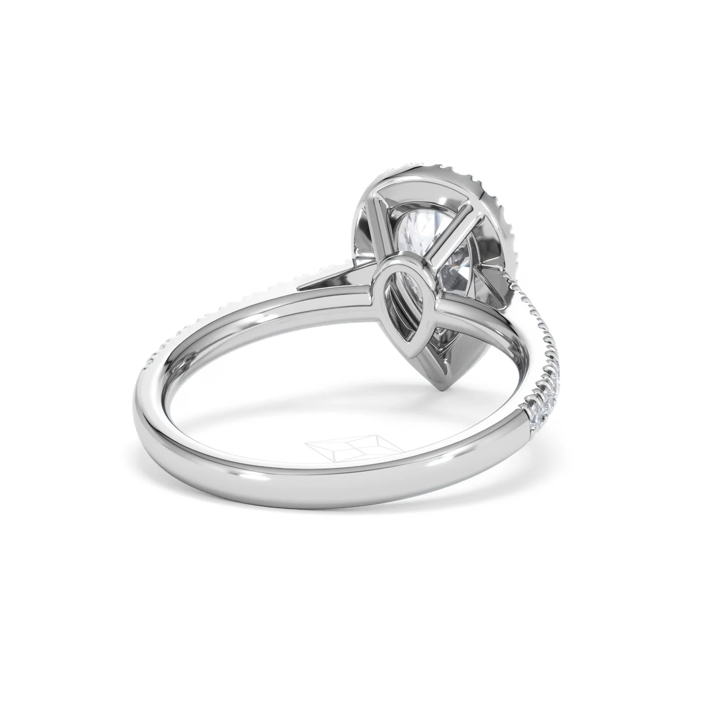 Diana Lab Diamond Pear Halo Engagement Ring Platinum 1.60ct F/VS1 - Image 46
