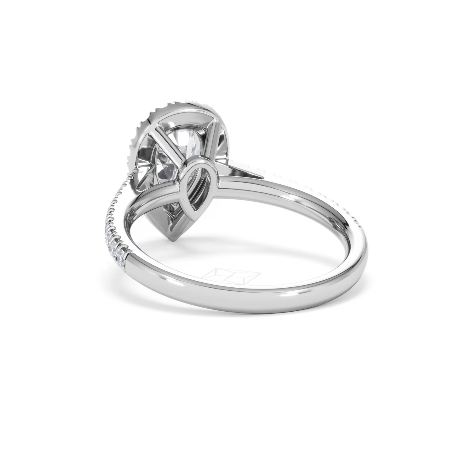 Diana Lab Diamond Pear Halo Engagement Ring Platinum 1.60ct F/VS1 - Image 56
