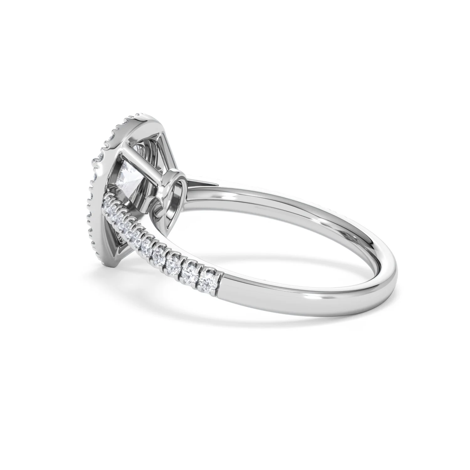 Diana Lab Diamond Pear Halo Engagement Ring Platinum 1.60ct F/VS1 - Image 64