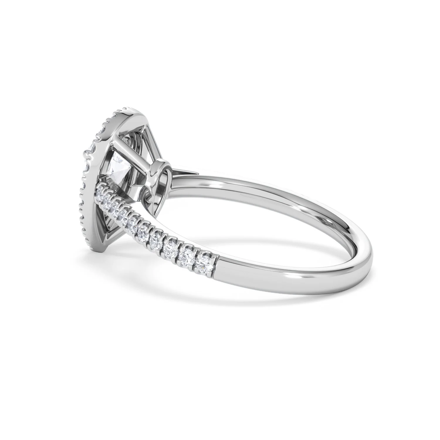 Diana Lab Diamond Pear Halo Engagement Ring Platinum 1.60ct F/VS1 - Image 65
