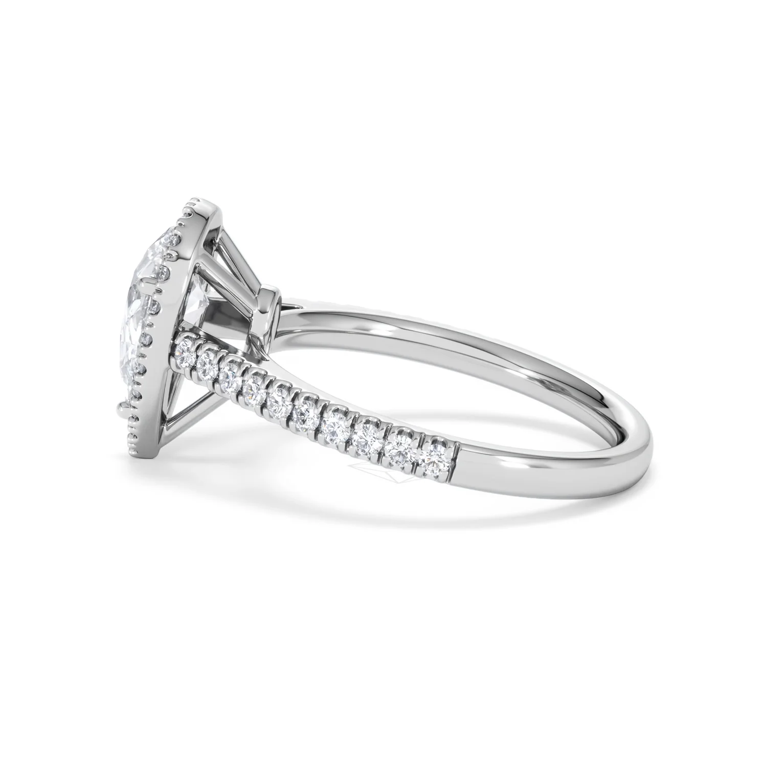 Diana Lab Diamond Pear Halo Engagement Ring Platinum 1.60ct F/VS1 - Image 69