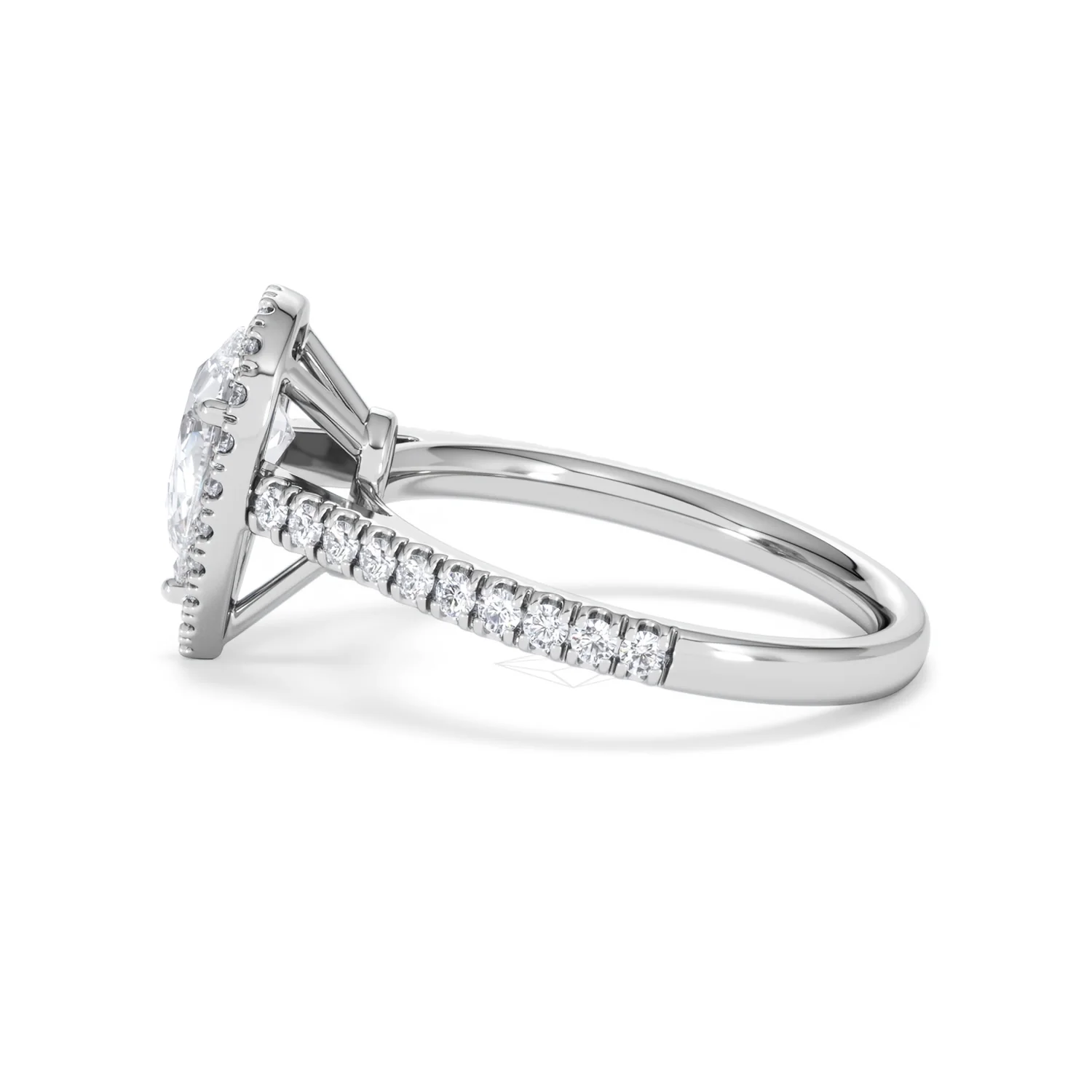 Diana Lab Diamond Pear Halo Engagement Ring Platinum 1.60ct F/VS1 - Image 70