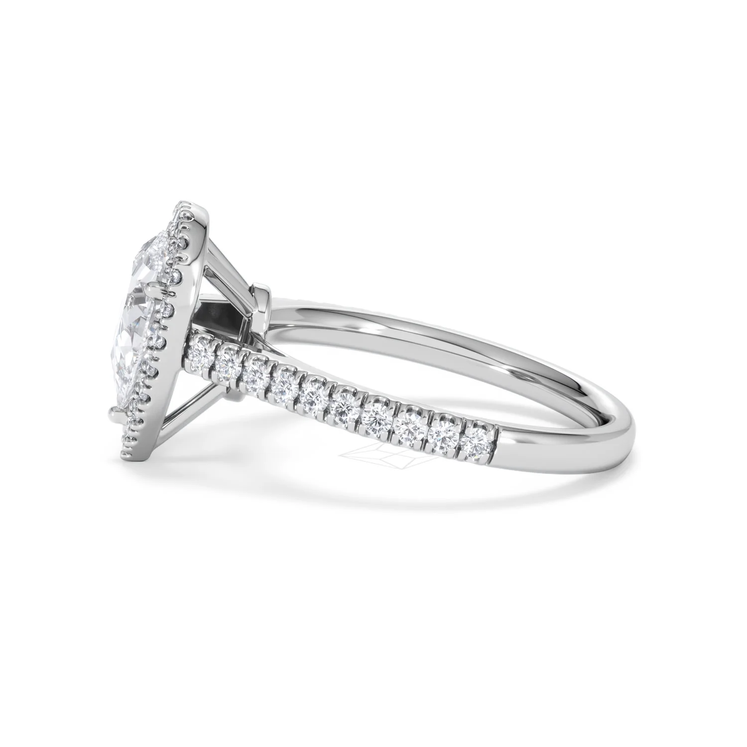 Diana Lab Diamond Pear Halo Engagement Ring Platinum 1.60ct F/VS1 - Image 72