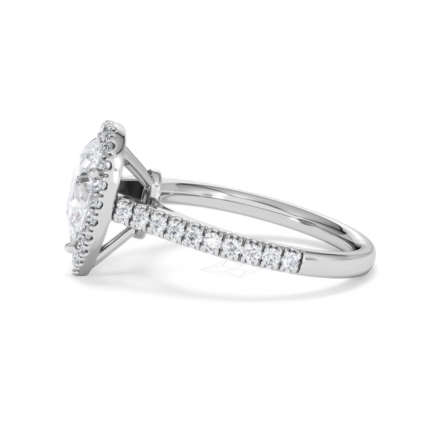 Diana Lab Diamond Pear Halo Engagement Ring Platinum 1.60ct F/VS1 - Image 73