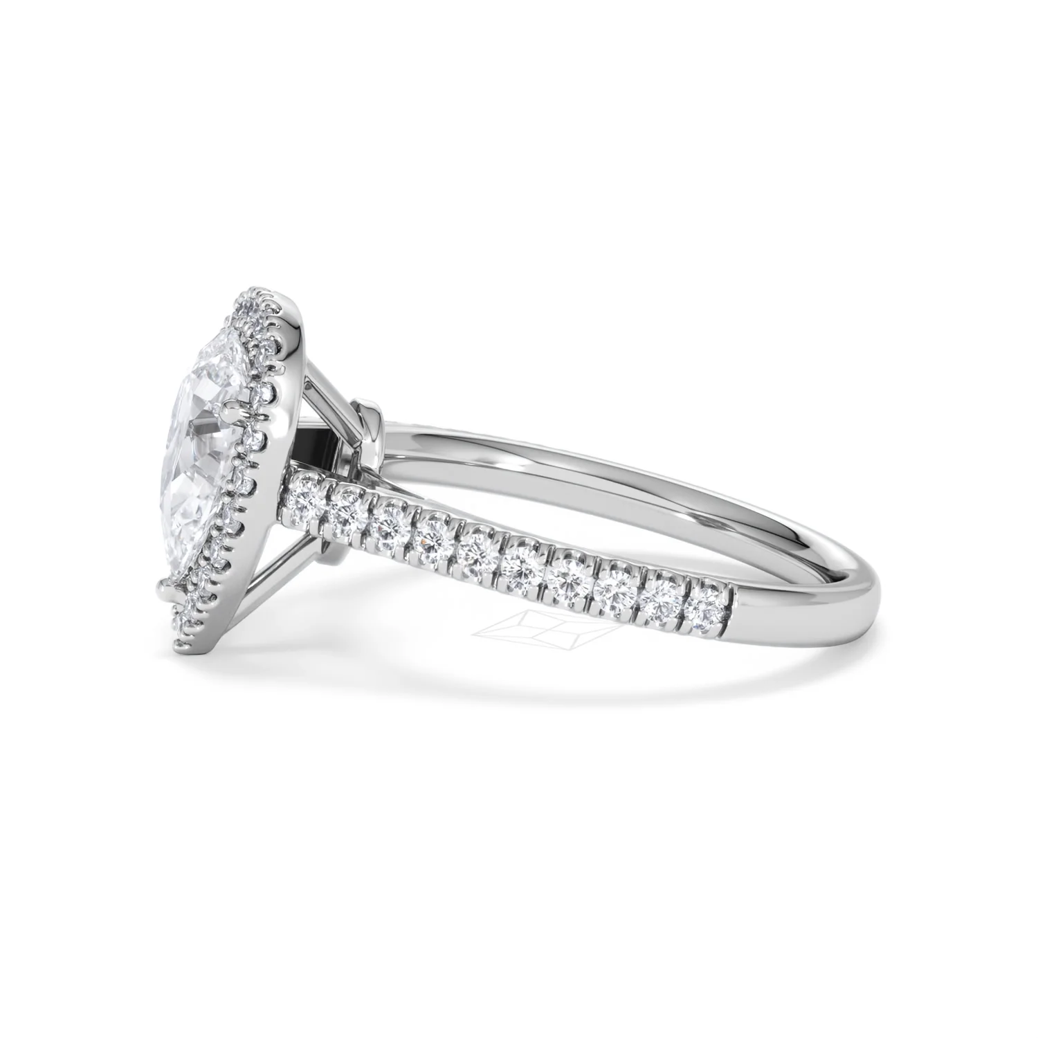 Diana Lab Diamond Pear Halo Engagement Ring Platinum 1.60ct F/VS1 - Image 74